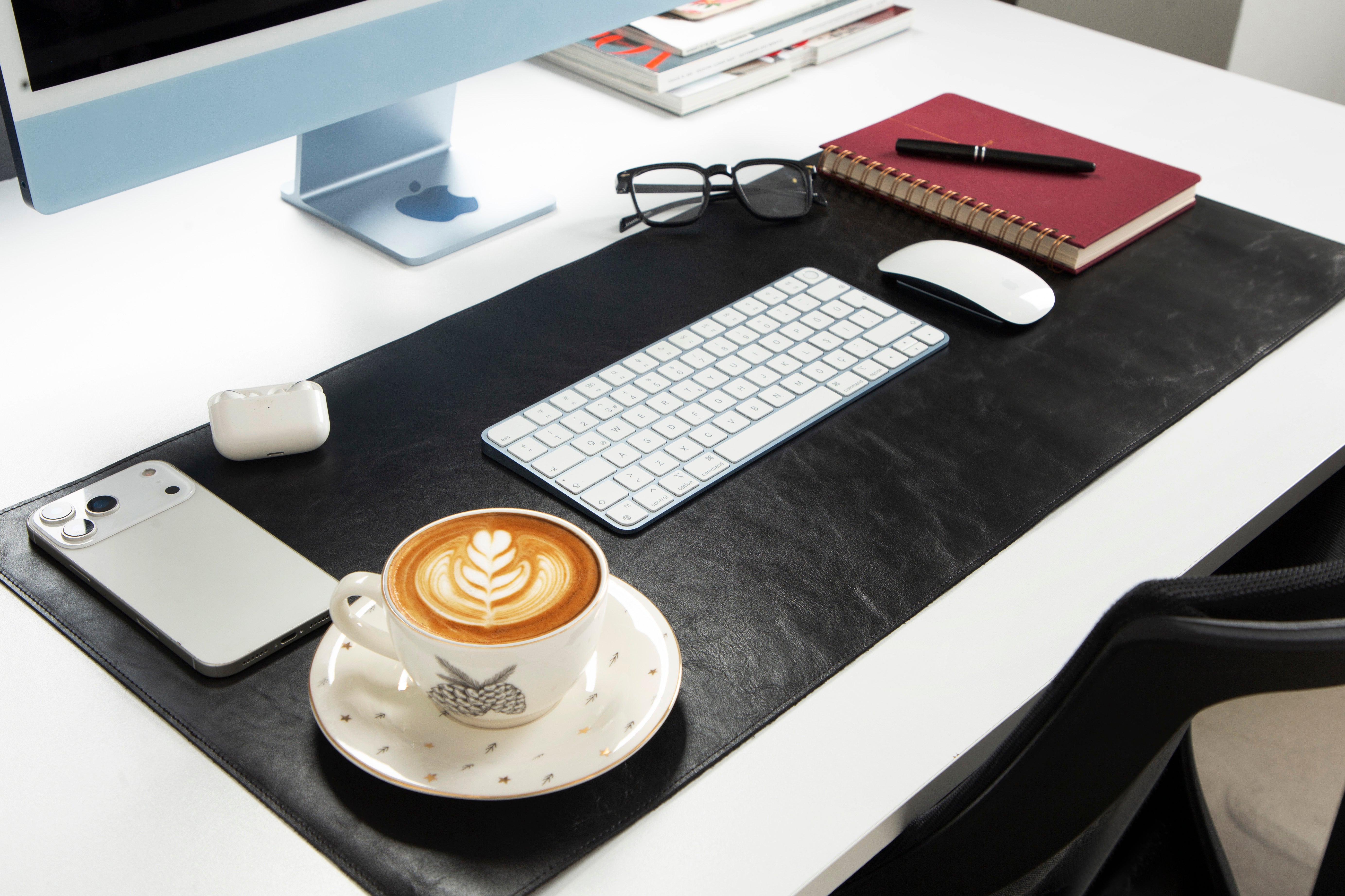 Natural Genuine Leather Desk Mat, Medium