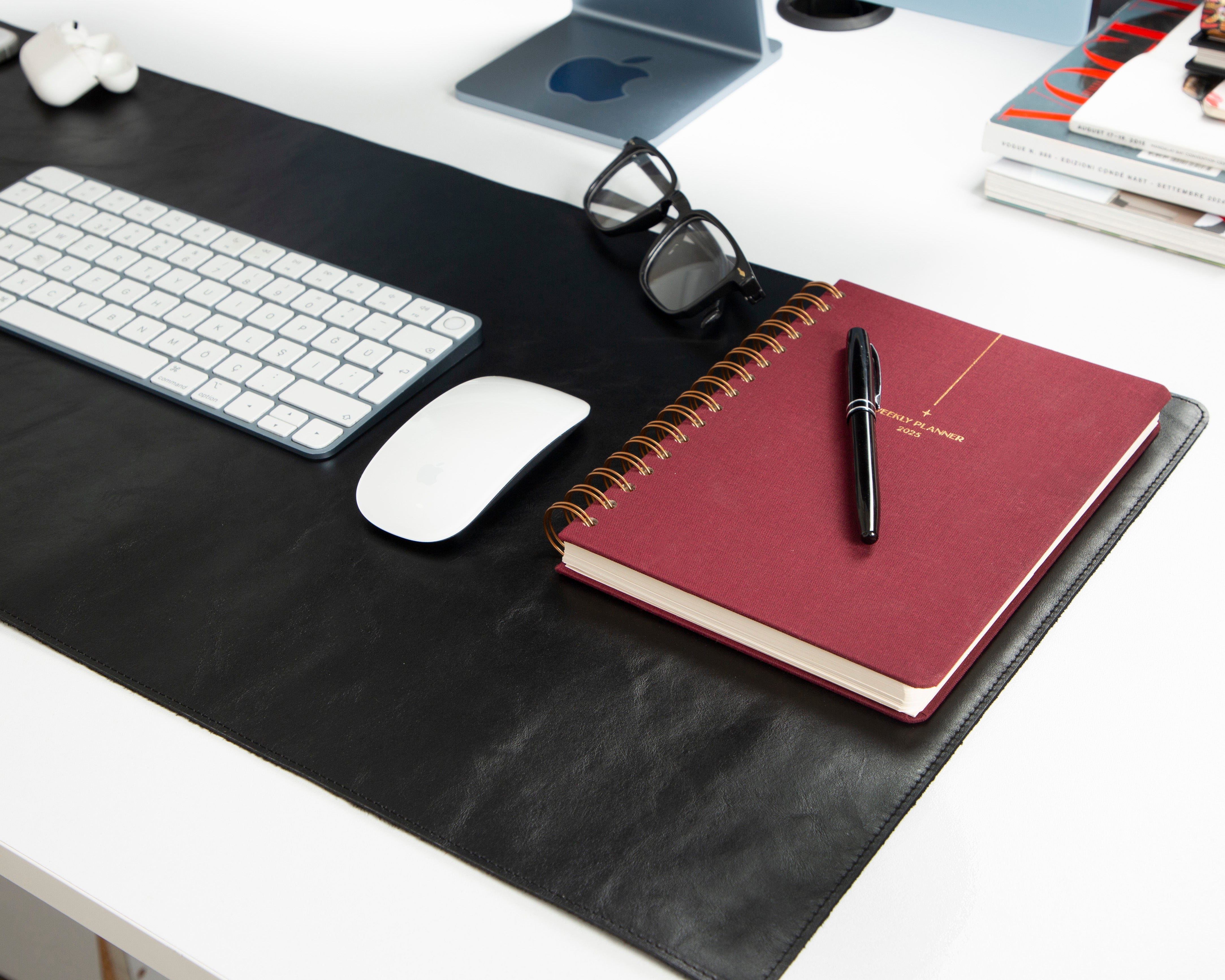 Natural Genuine Leather Desk Mat, Medium