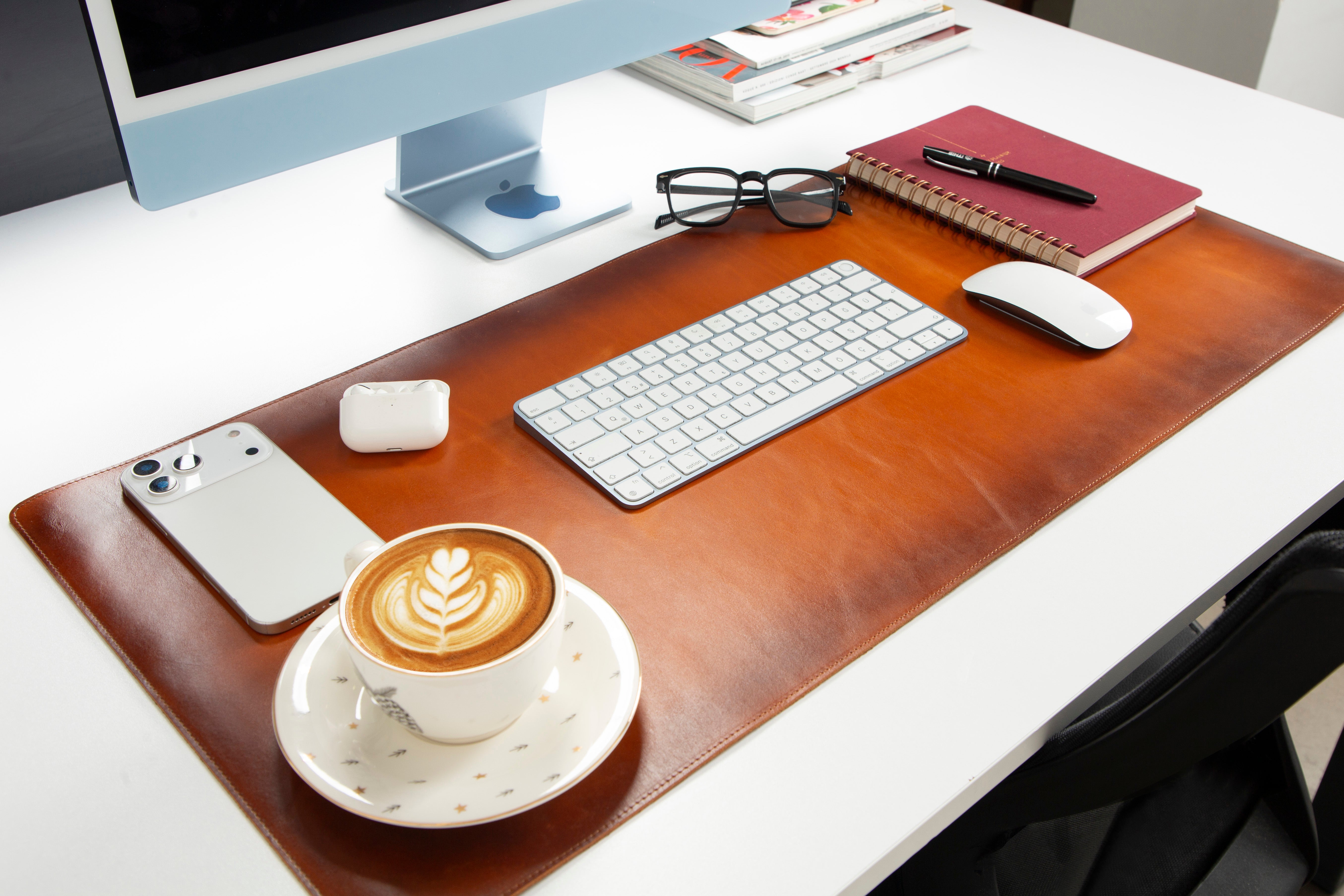 Genuine Leather Desk Mat 37x80