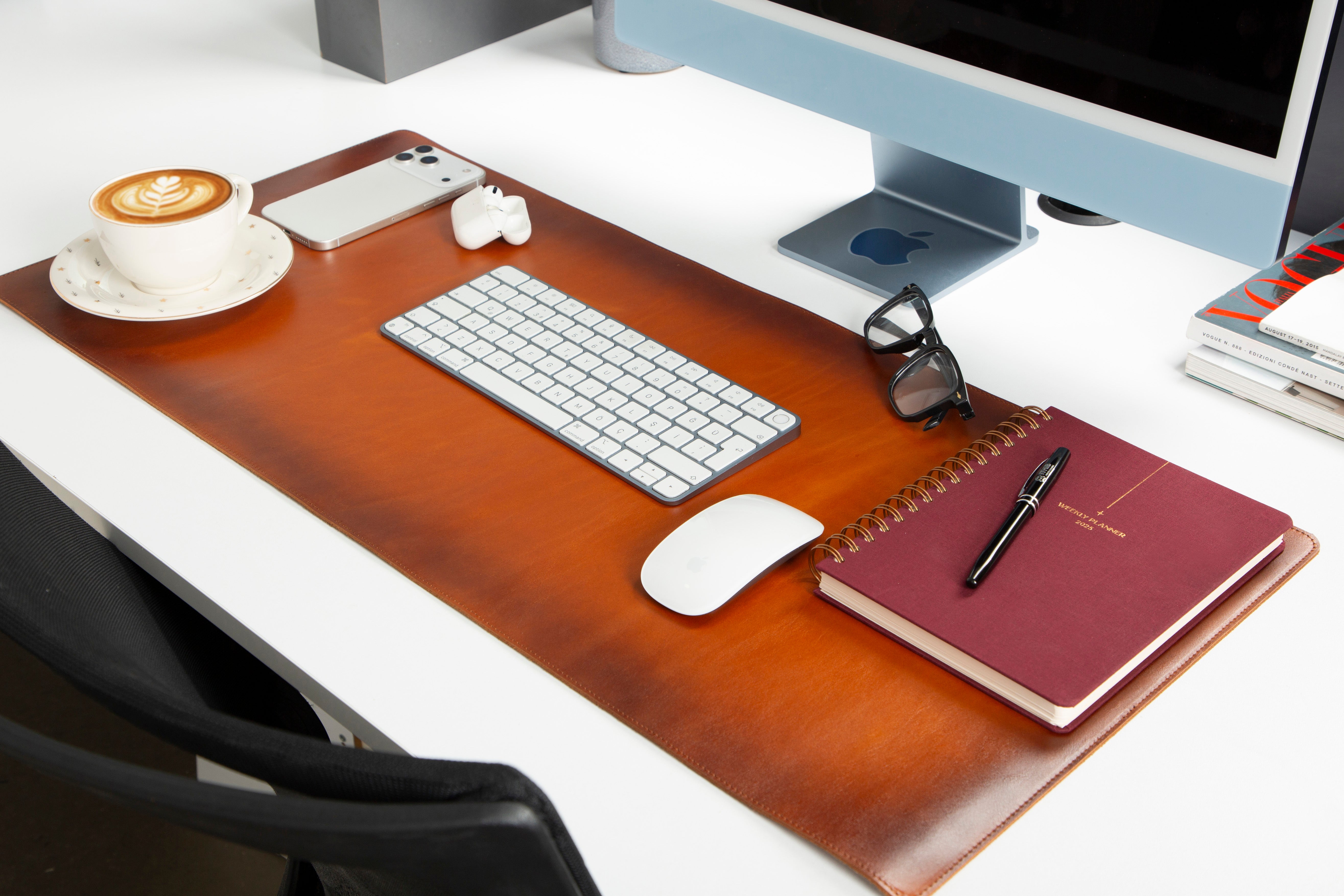 Genuine Leather Desk Mat 37x80