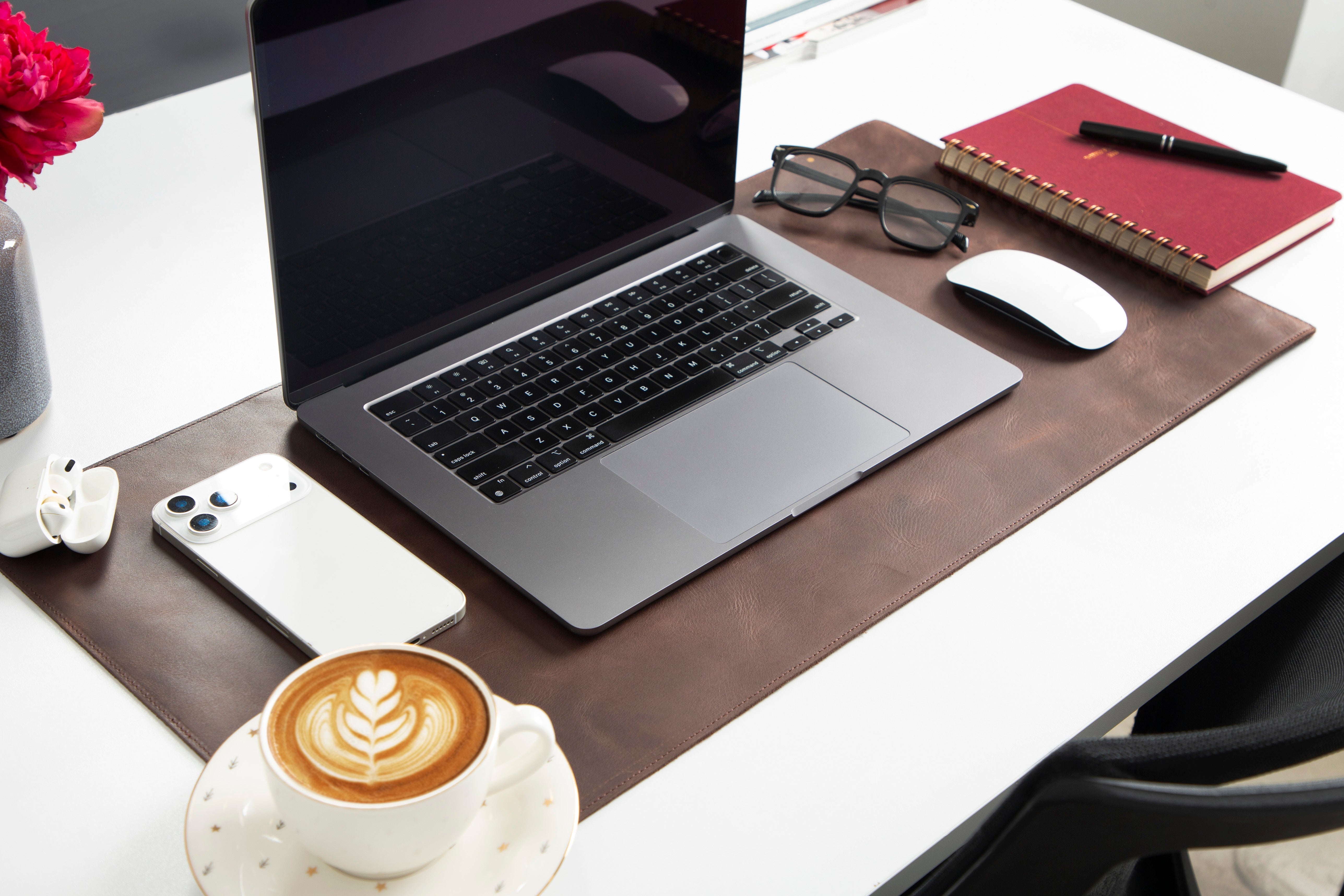 Natural Genuine Leather Desk Mat, Small