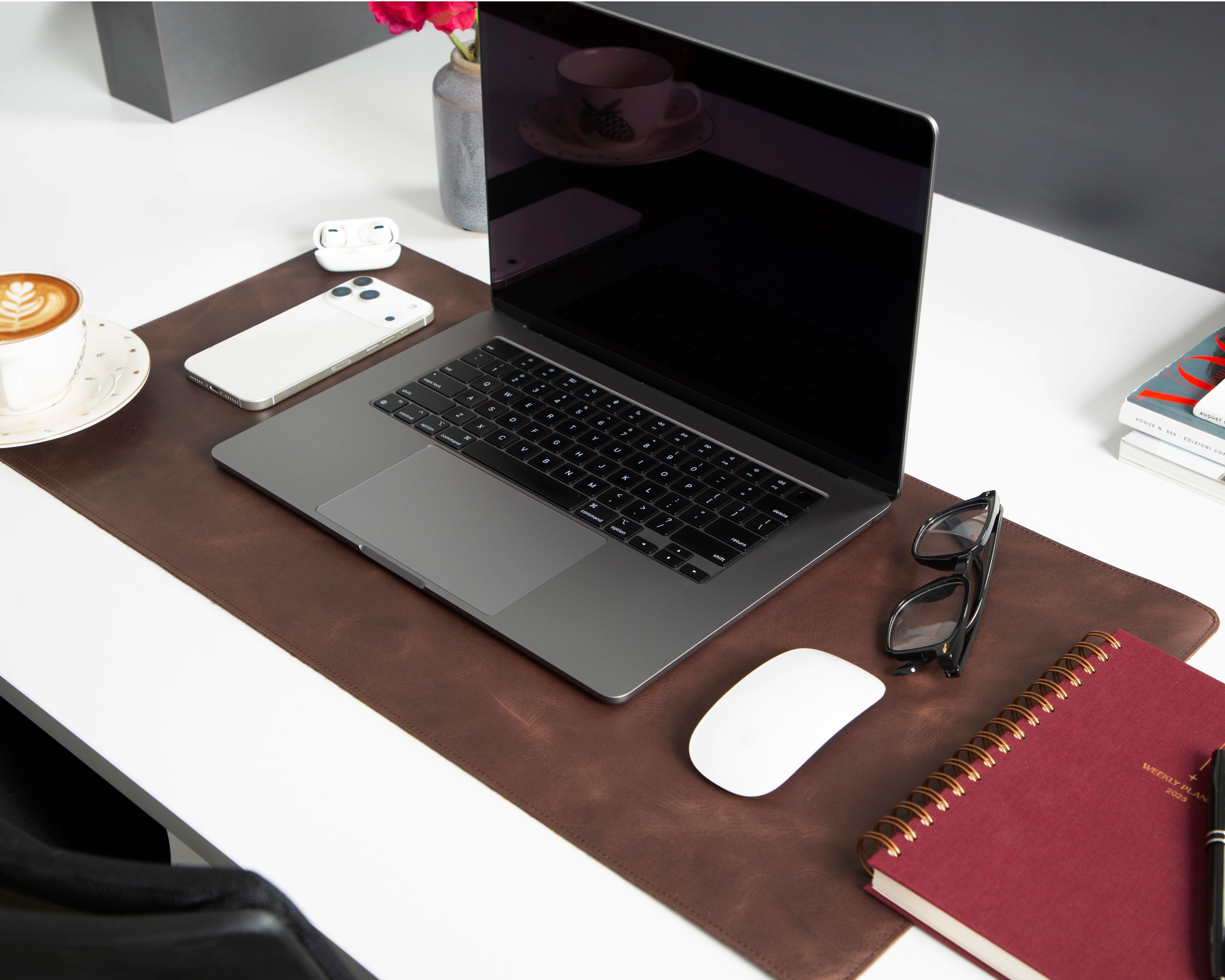 Natural Genuine Leather Desk Mat, Small