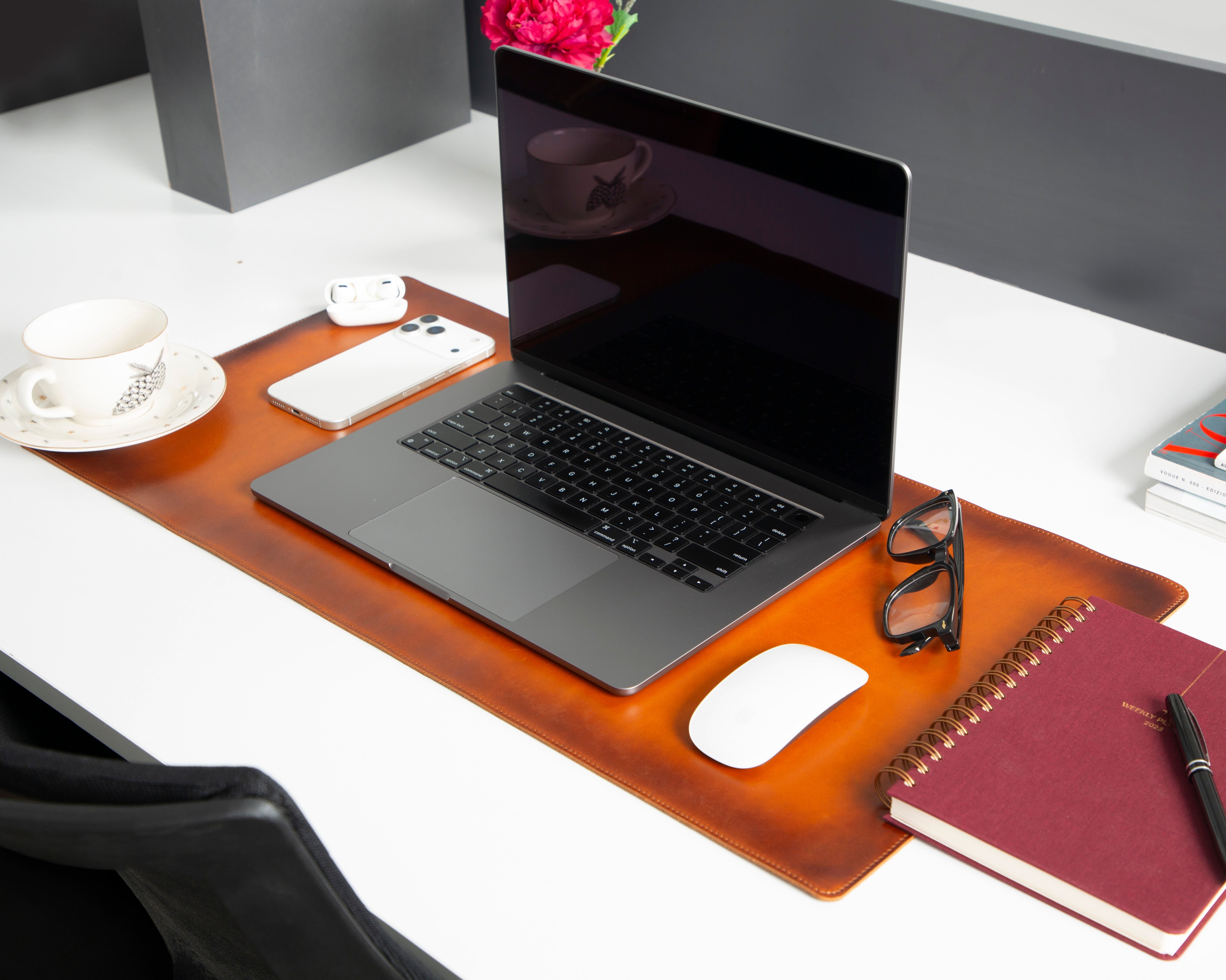 Natural Genuine Leather Desk Mat, Small