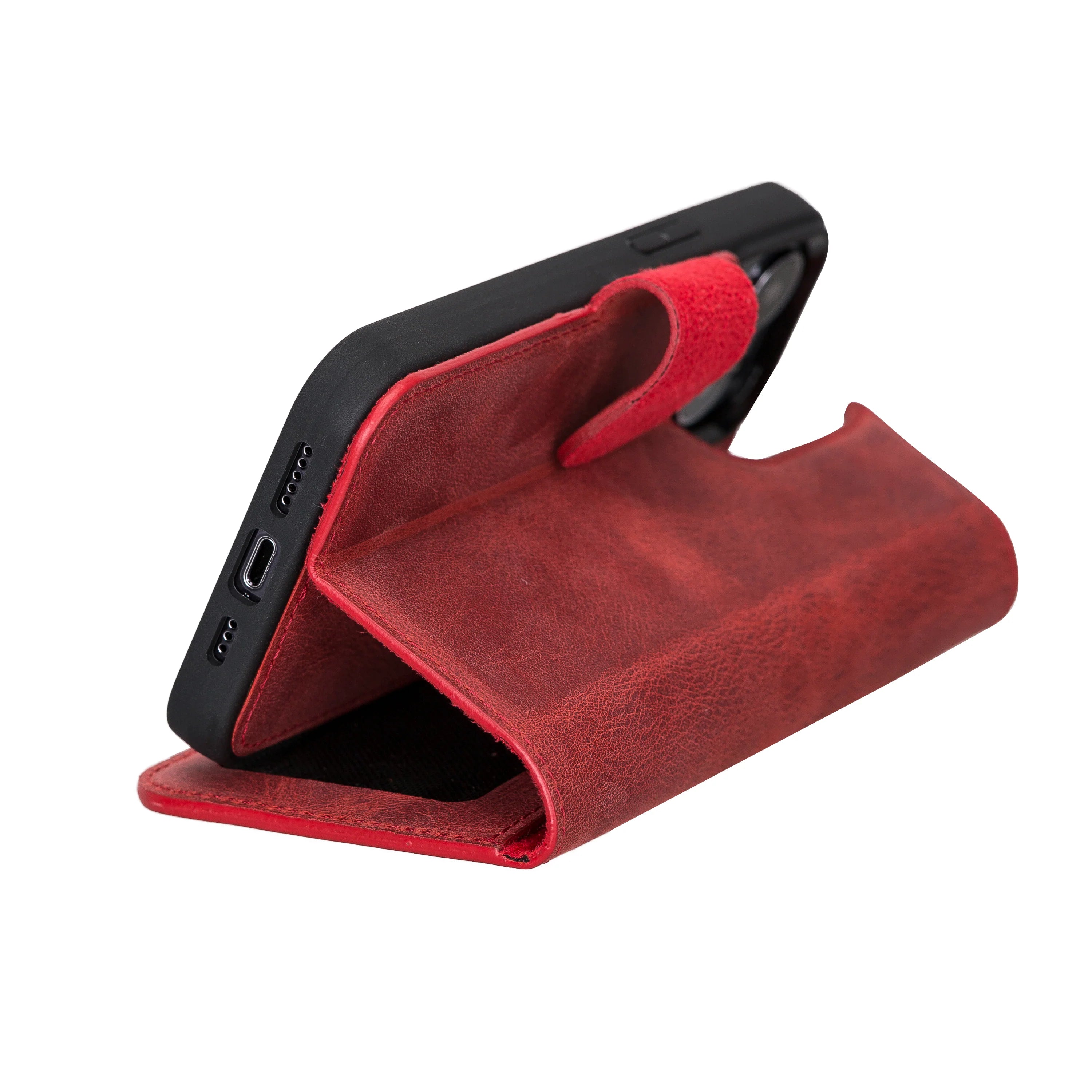 Liluri iPhone 13 Pro Detachable Genuine Leather Wallet Case