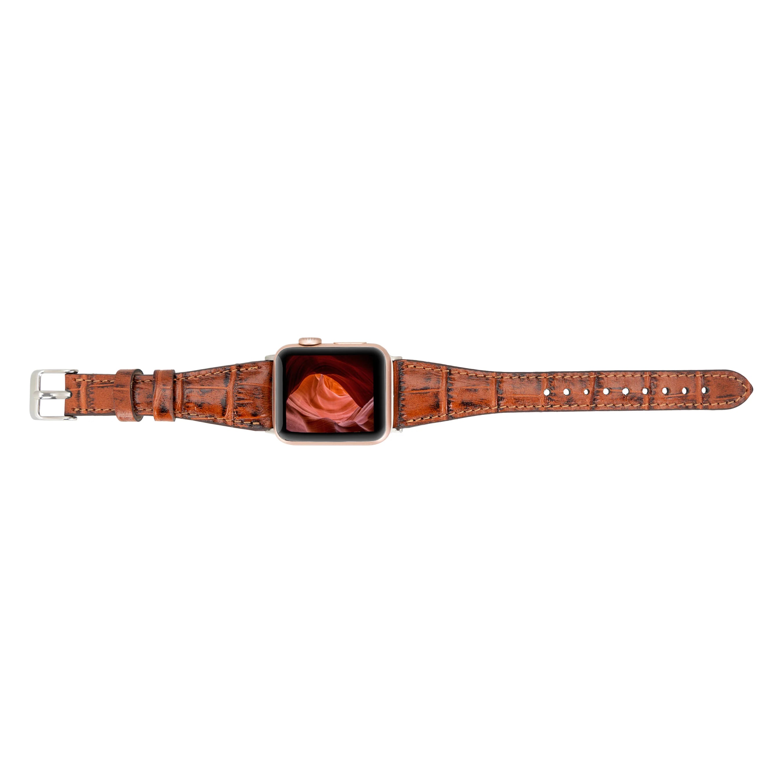 Slim Genuine Leather Apple Watch Band