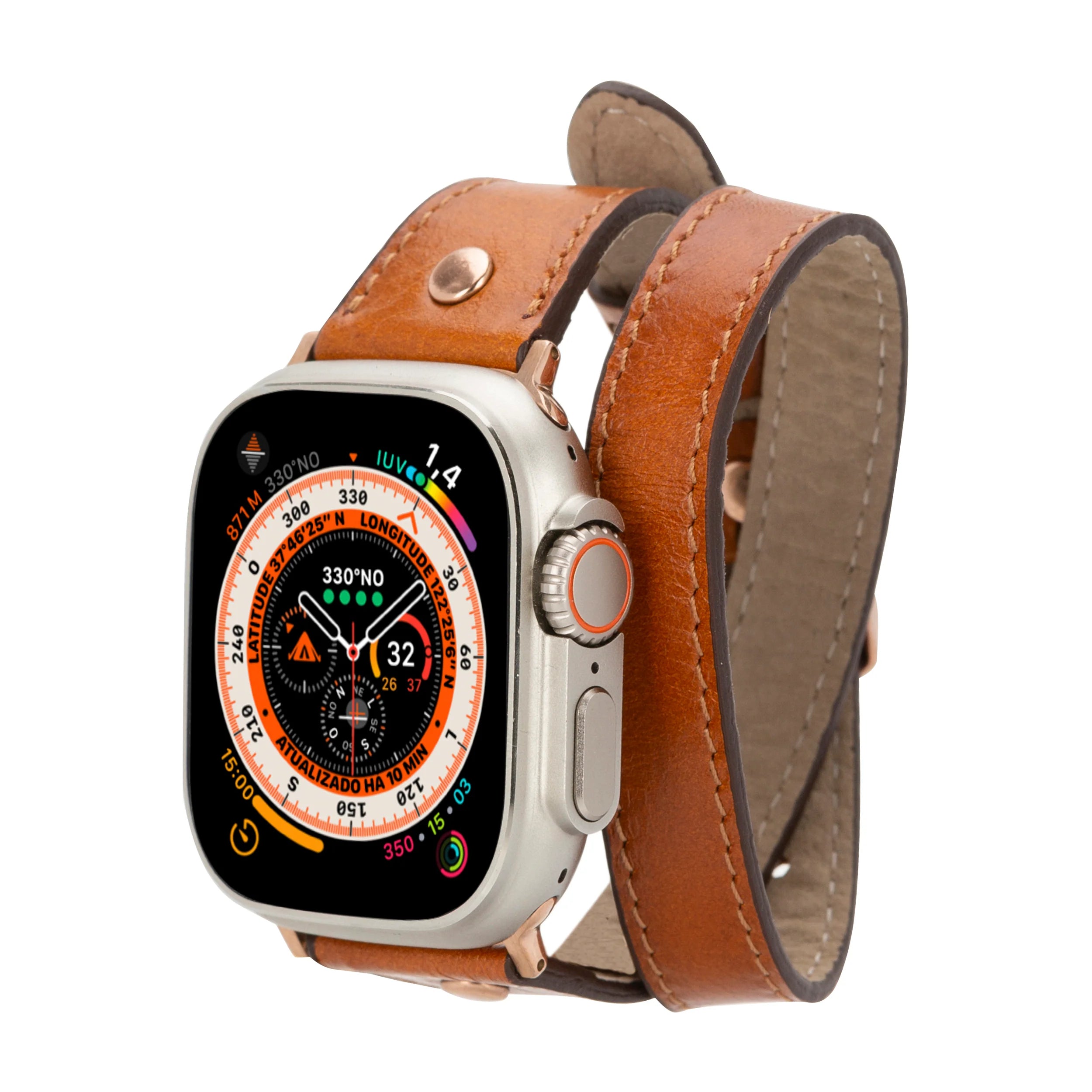 Hector Double Tour Hakiki Deri Rose Gold Tokalı Apple Watch Kordonu