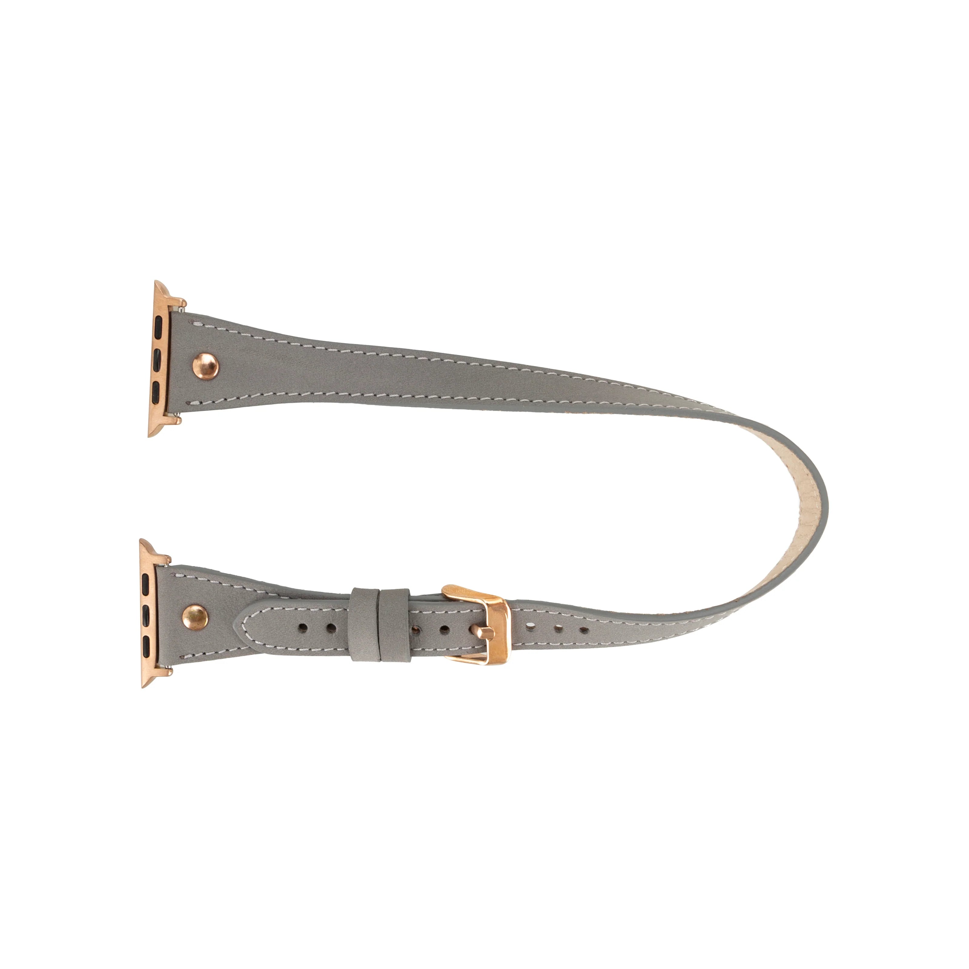 Hector Double Tour Genuine Leather Apple Watch Band with Rose Gold Trok