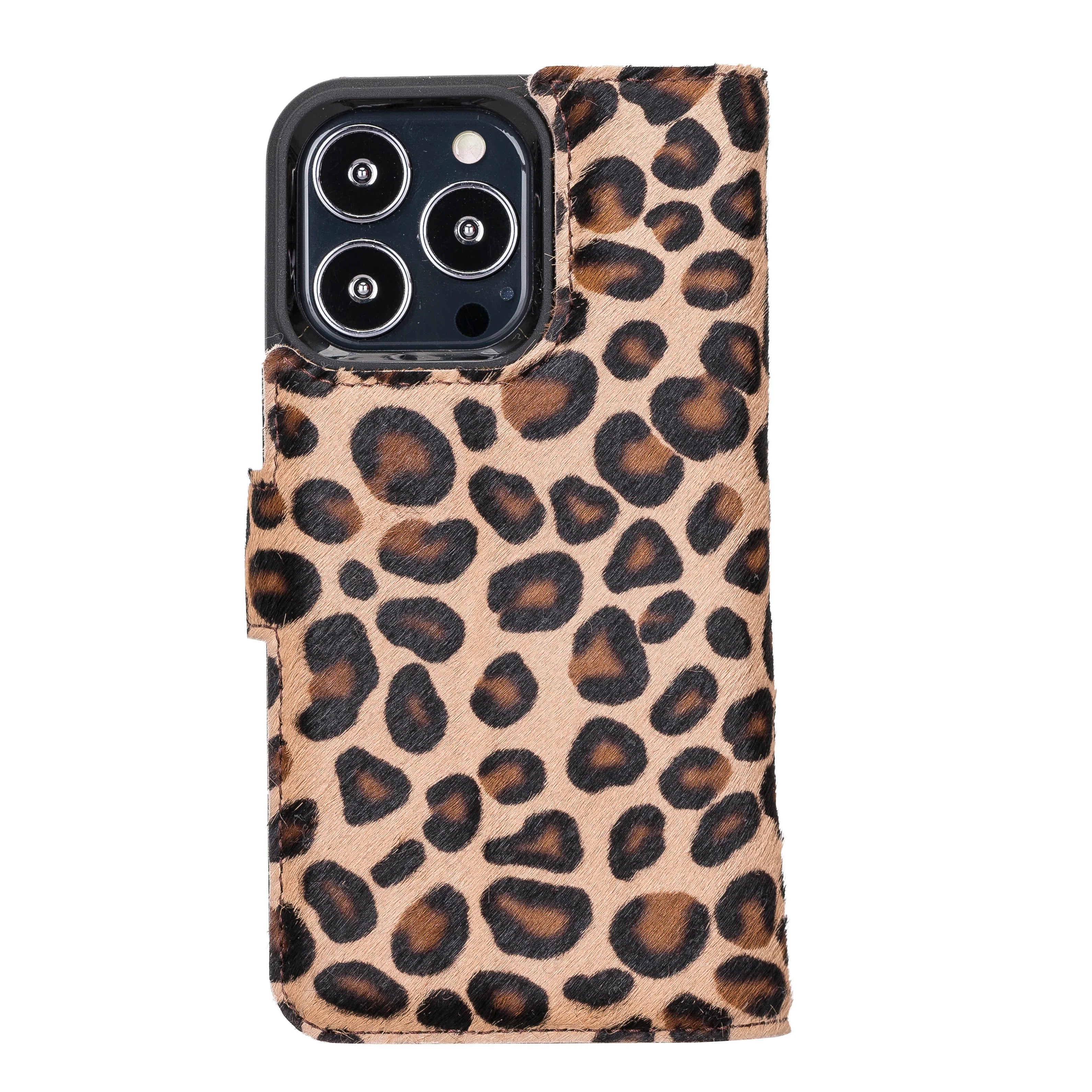 Magic iPhone 13 Pro Genuine Leather Detachable Wallet Case