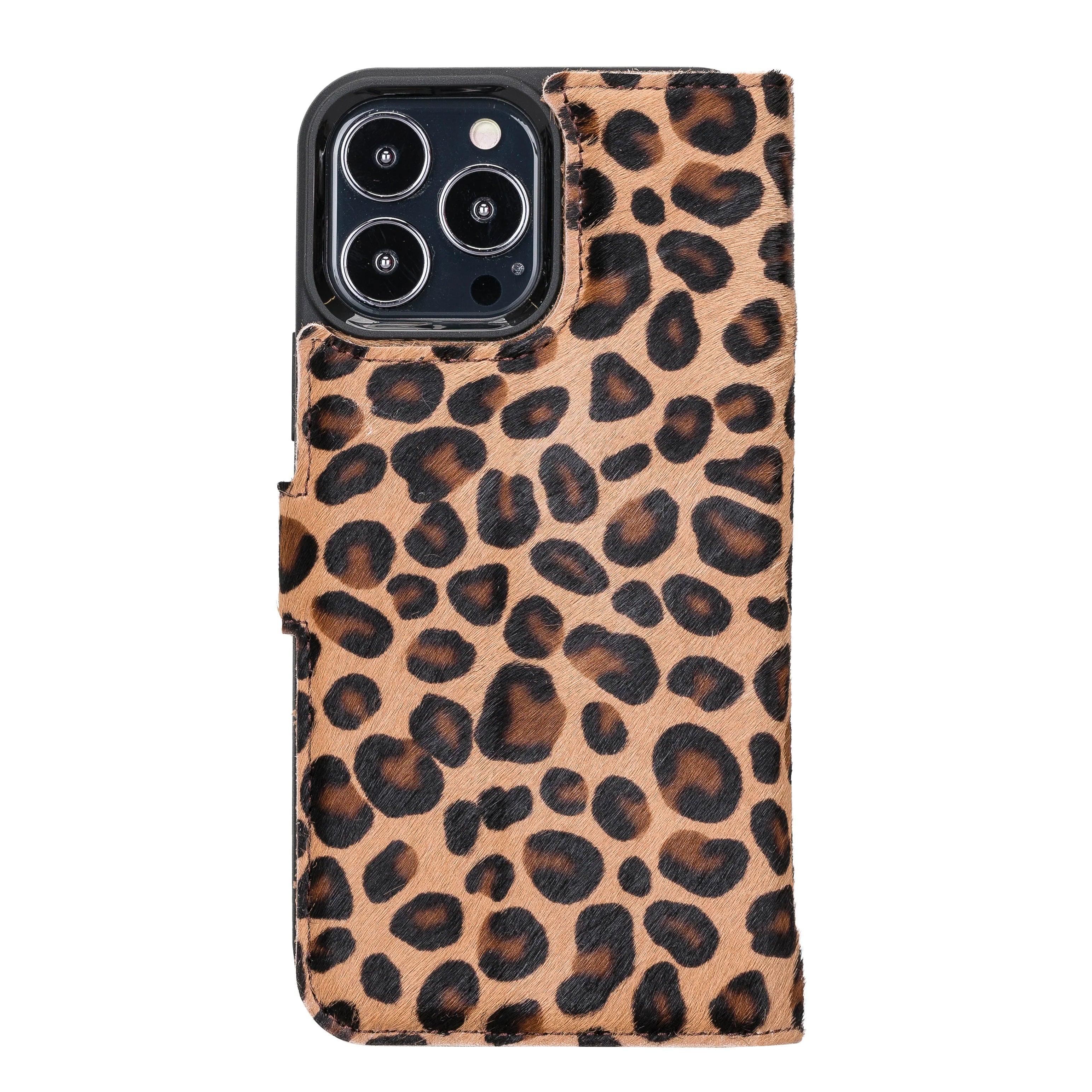 Magic iPhone 13 Pro Max Genuine Leather Detachable Wallet Case