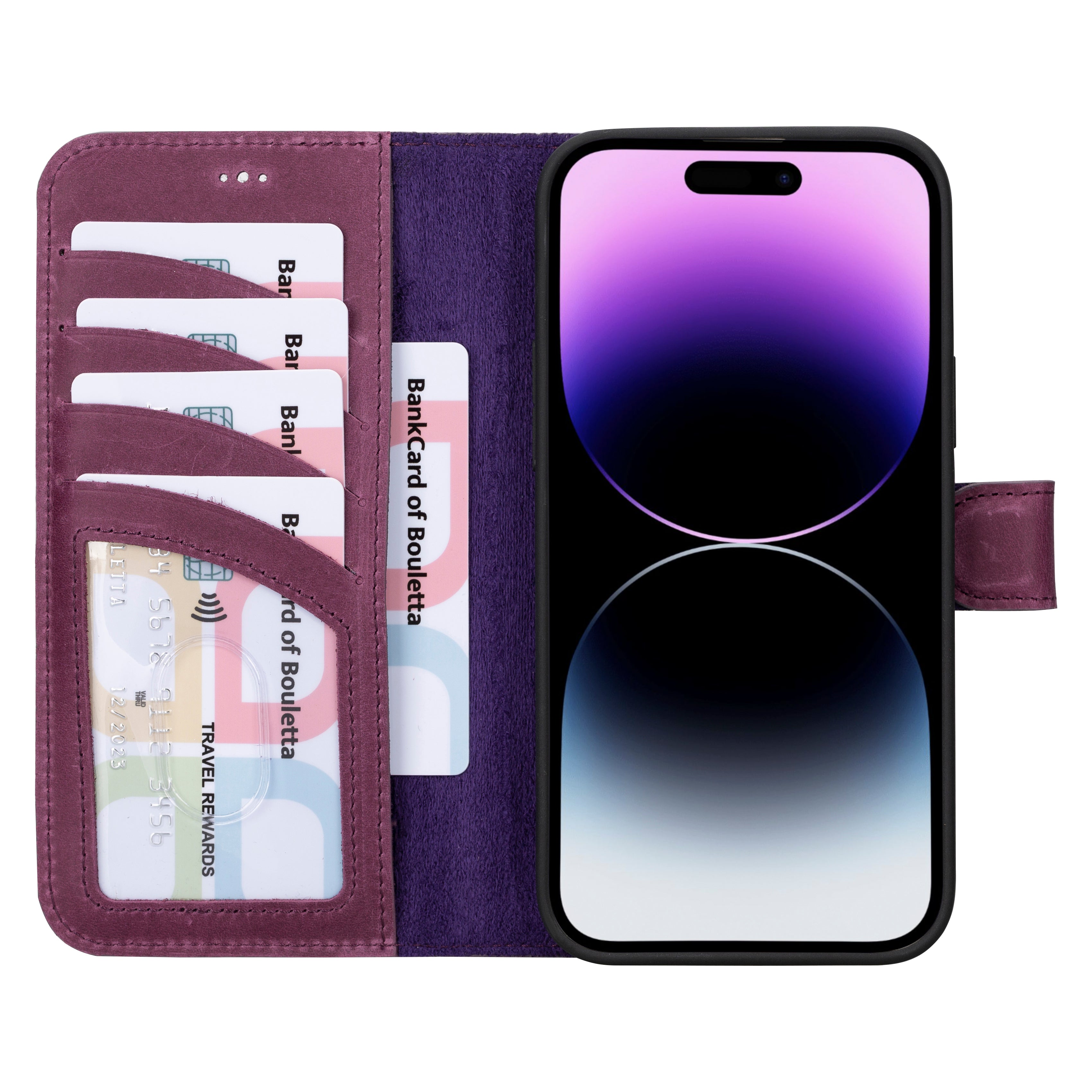 Magic iPhone 16 Plus Detachable Genuine Leather Wallet Case