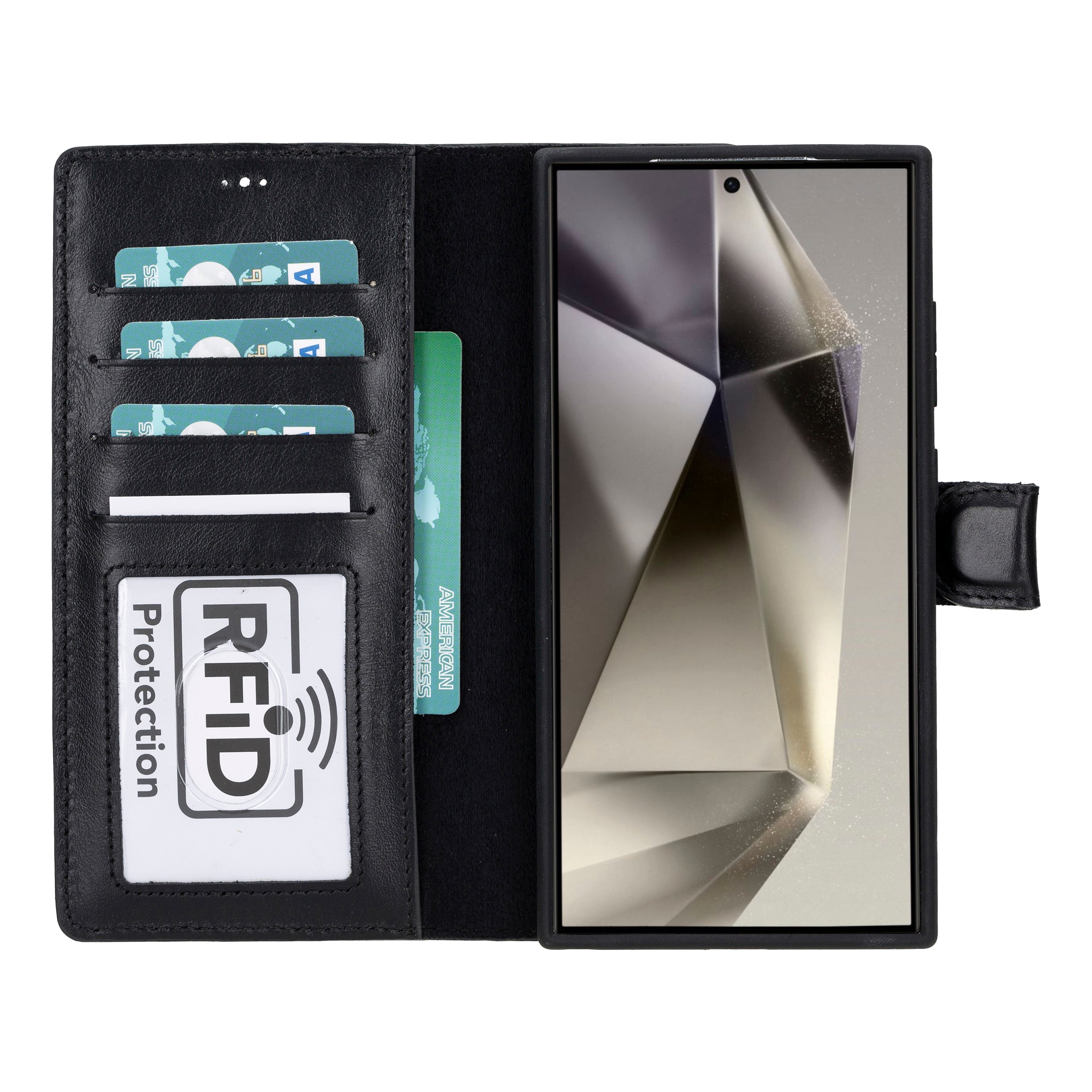 Magic Samsung Galaxy S24 Genuine Leather Detachable Wallet Case