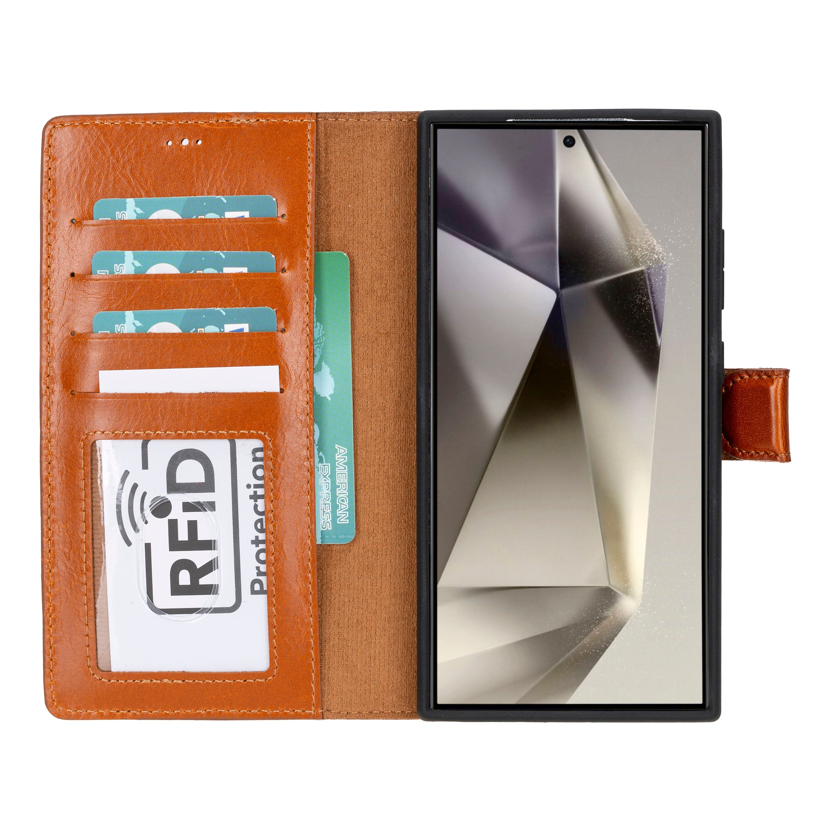Magic Samsung Galaxy S24 Genuine Leather Detachable Wallet Case