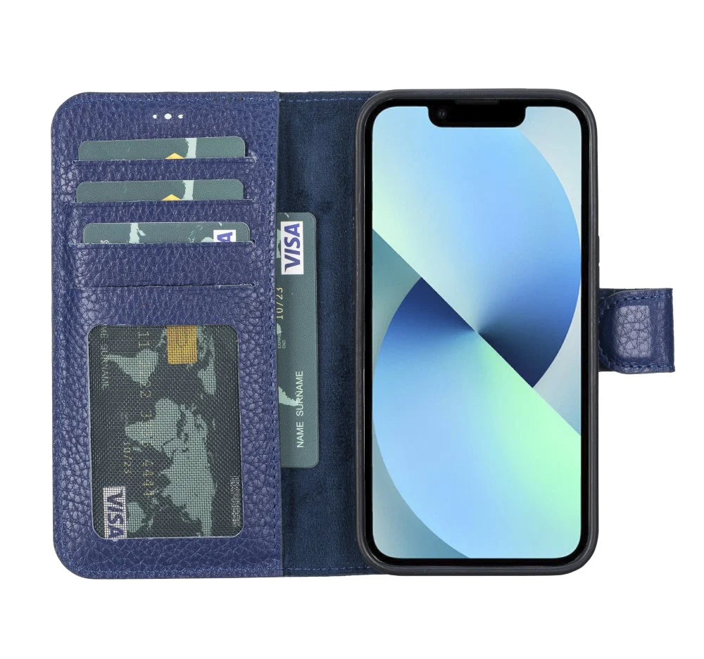 Magic iPhone 13 Pro Genuine Leather Detachable Wallet Case