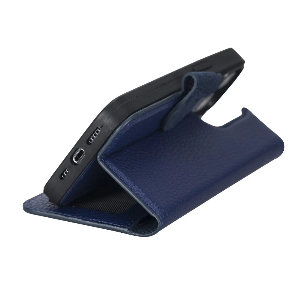 Magic iPhone 13 Pro Genuine Leather Detachable Wallet Case