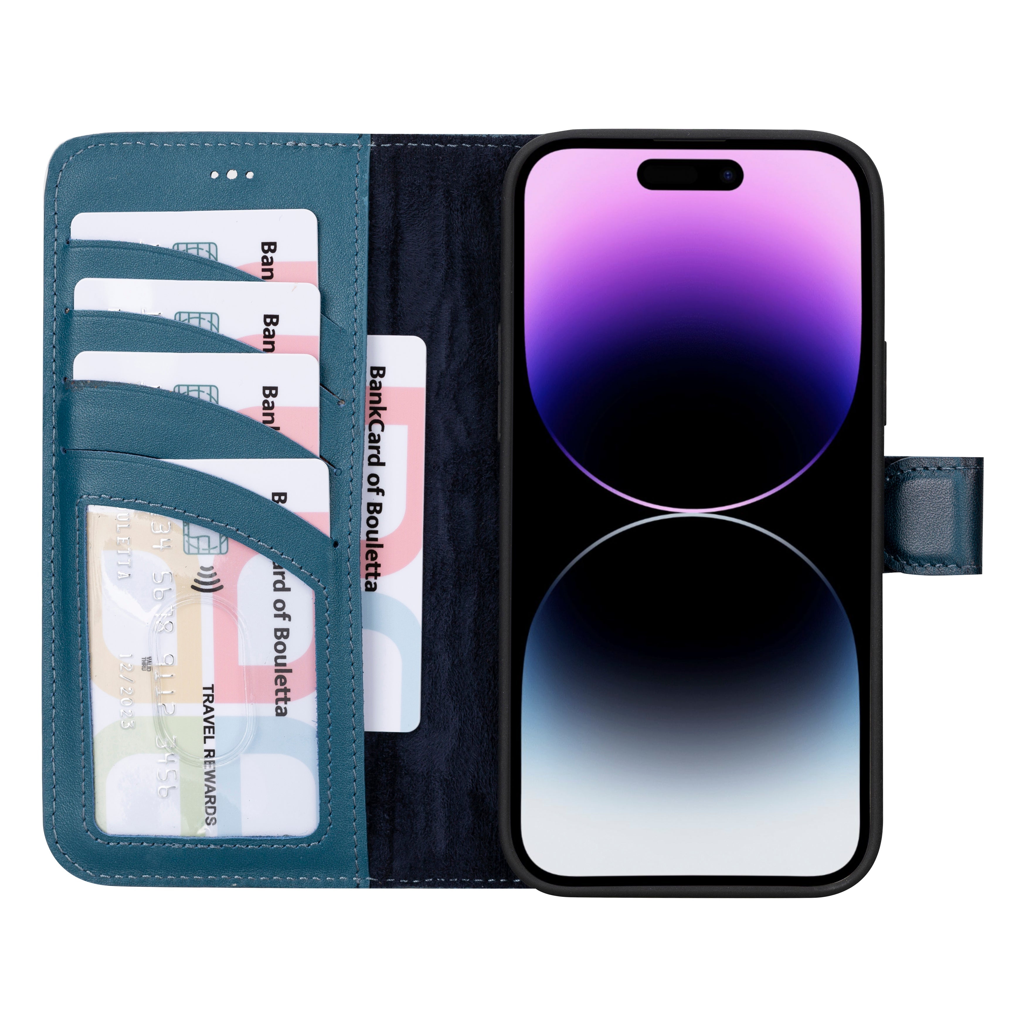 Magic iPhone 16 Plus Detachable Genuine Leather Wallet Case