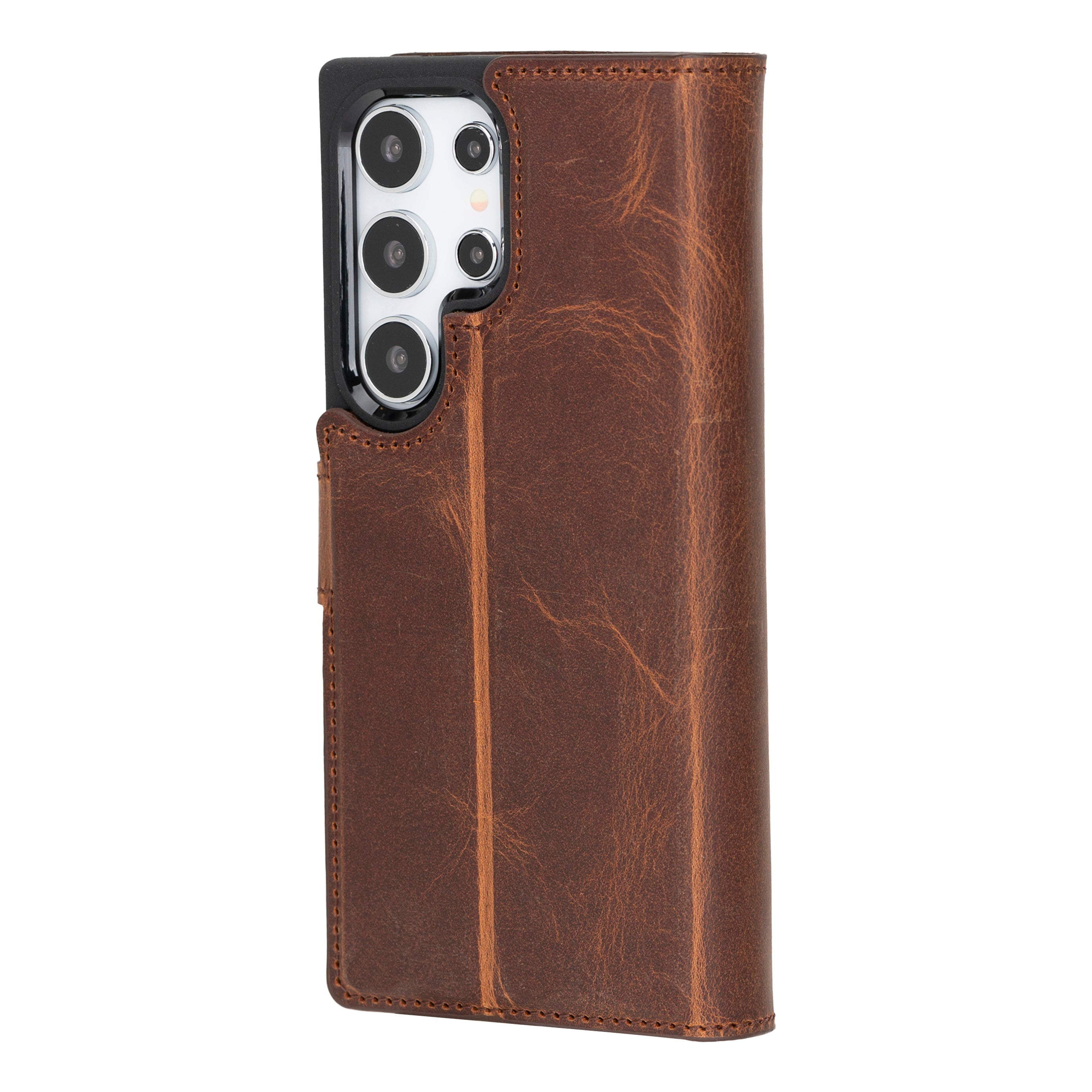 Magic Samsung Galaxy S24 Genuine Leather Detachable Wallet Case