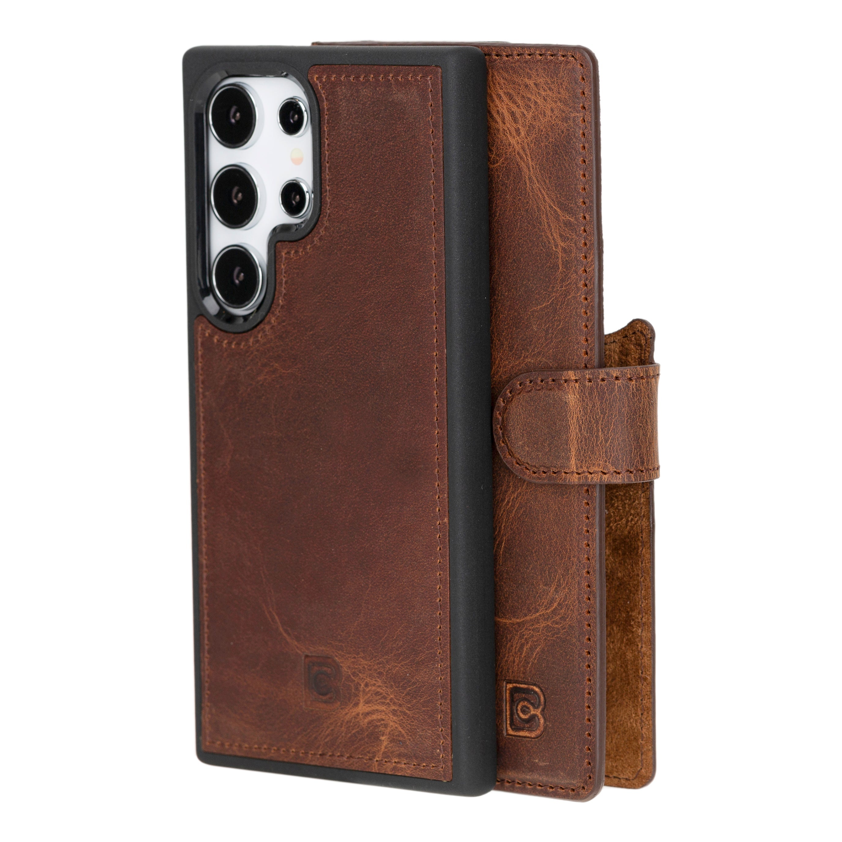 Magic Samsung Galaxy S24 Detachable Genuine Leather Wallet Case