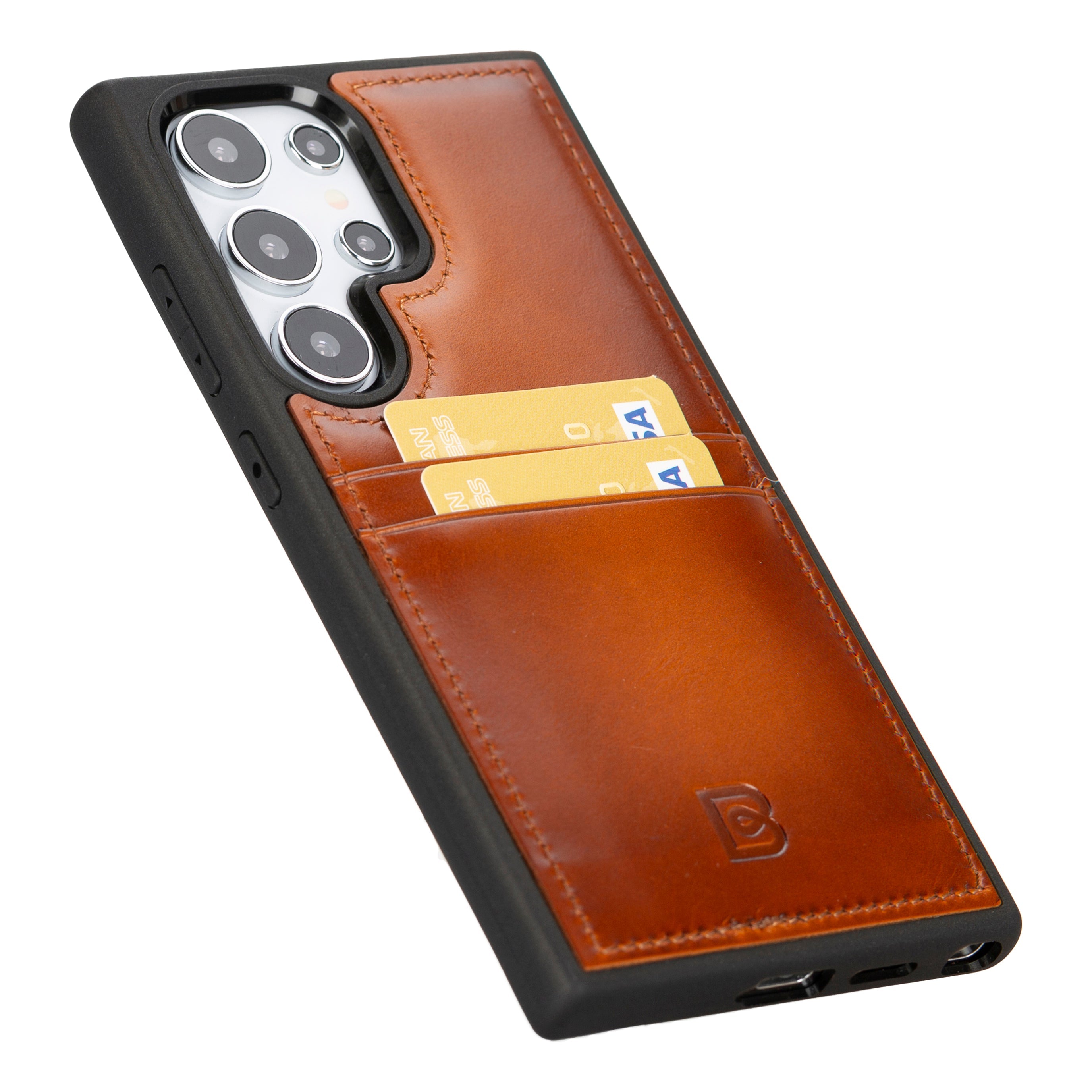 Flex Cover Genuine Leather Samsung Galaxy S24 Ultra Case with Card Holder