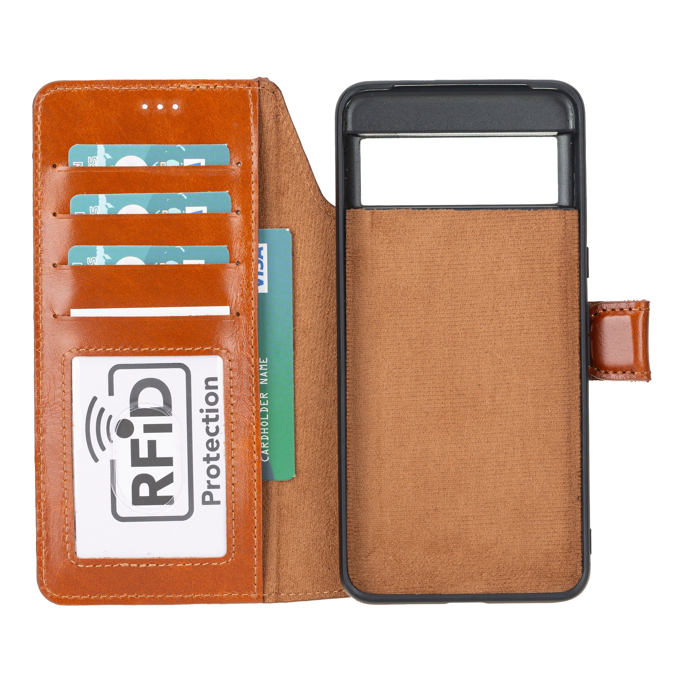 Magic Google Pixel 8 Detachable Genuine Leather Wallet Case