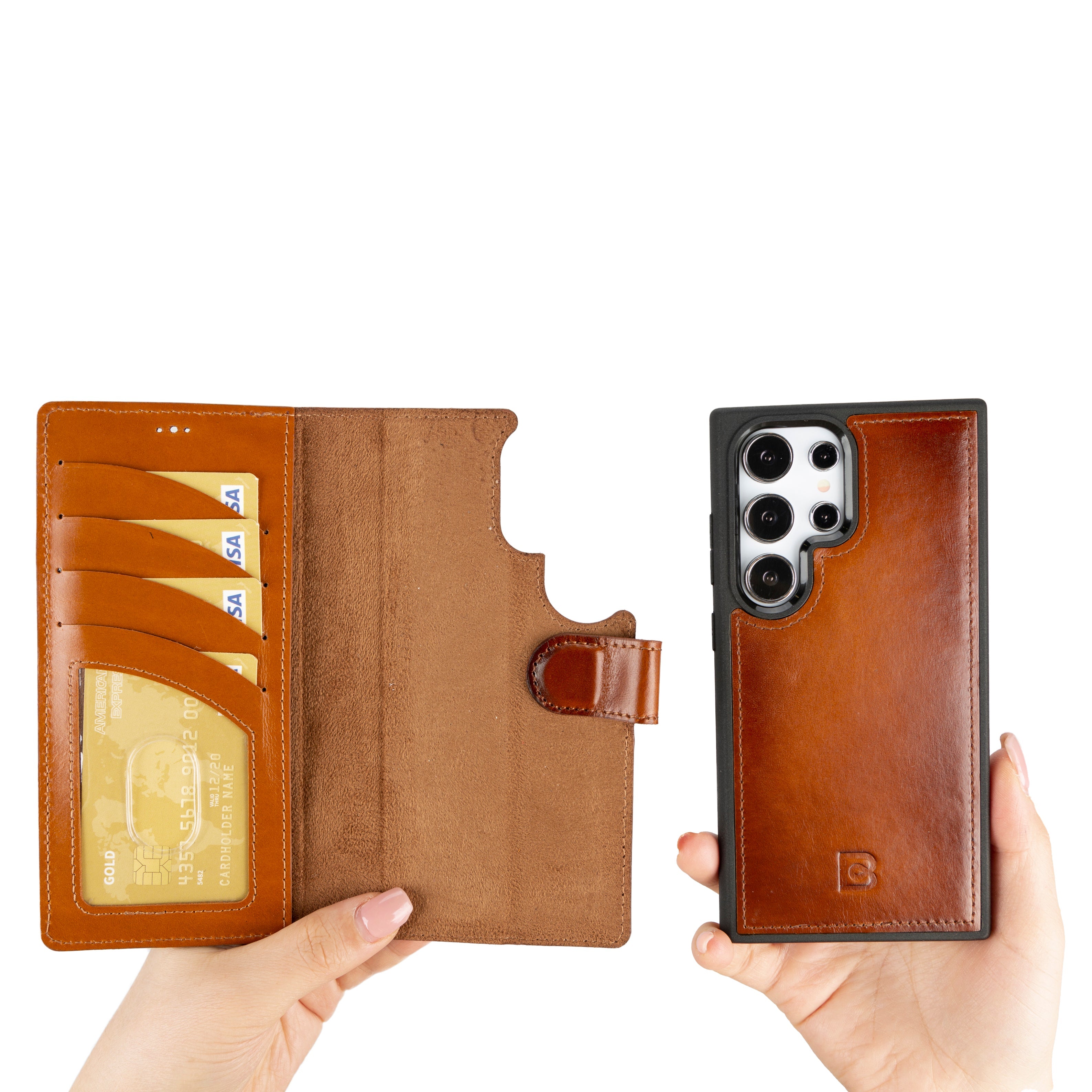 Magic Samsung Galaxy S24 Ultra Detachable Genuine Leather Wallet Case