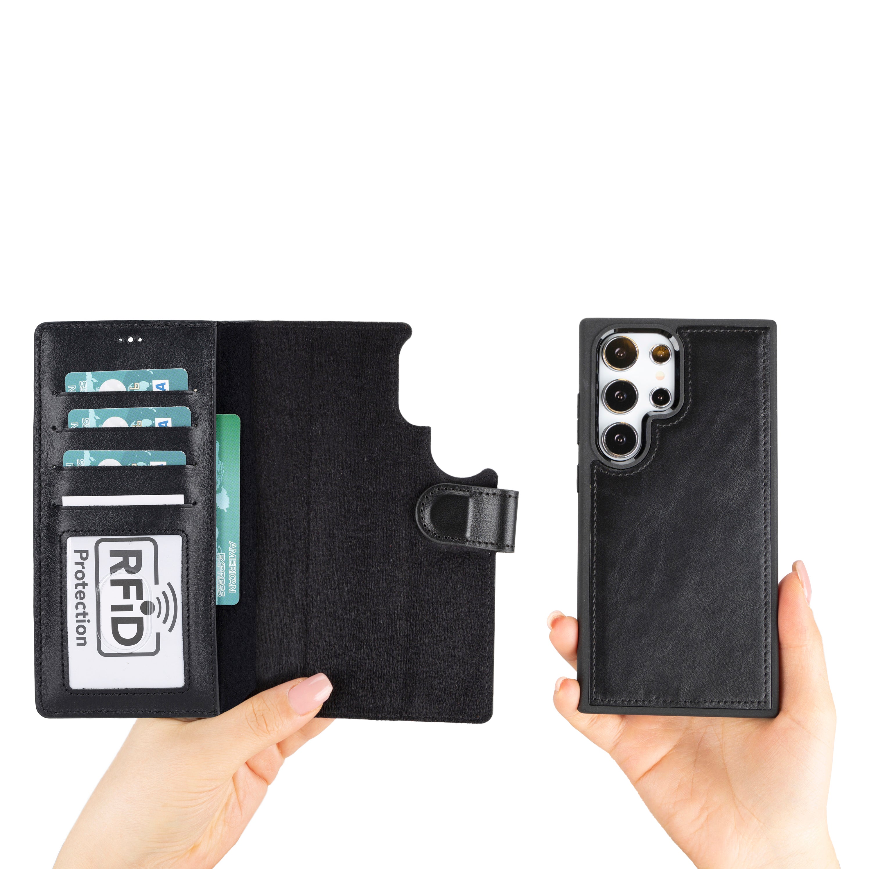Magic Samsung Galaxy S24 Genuine Leather Detachable Wallet Case