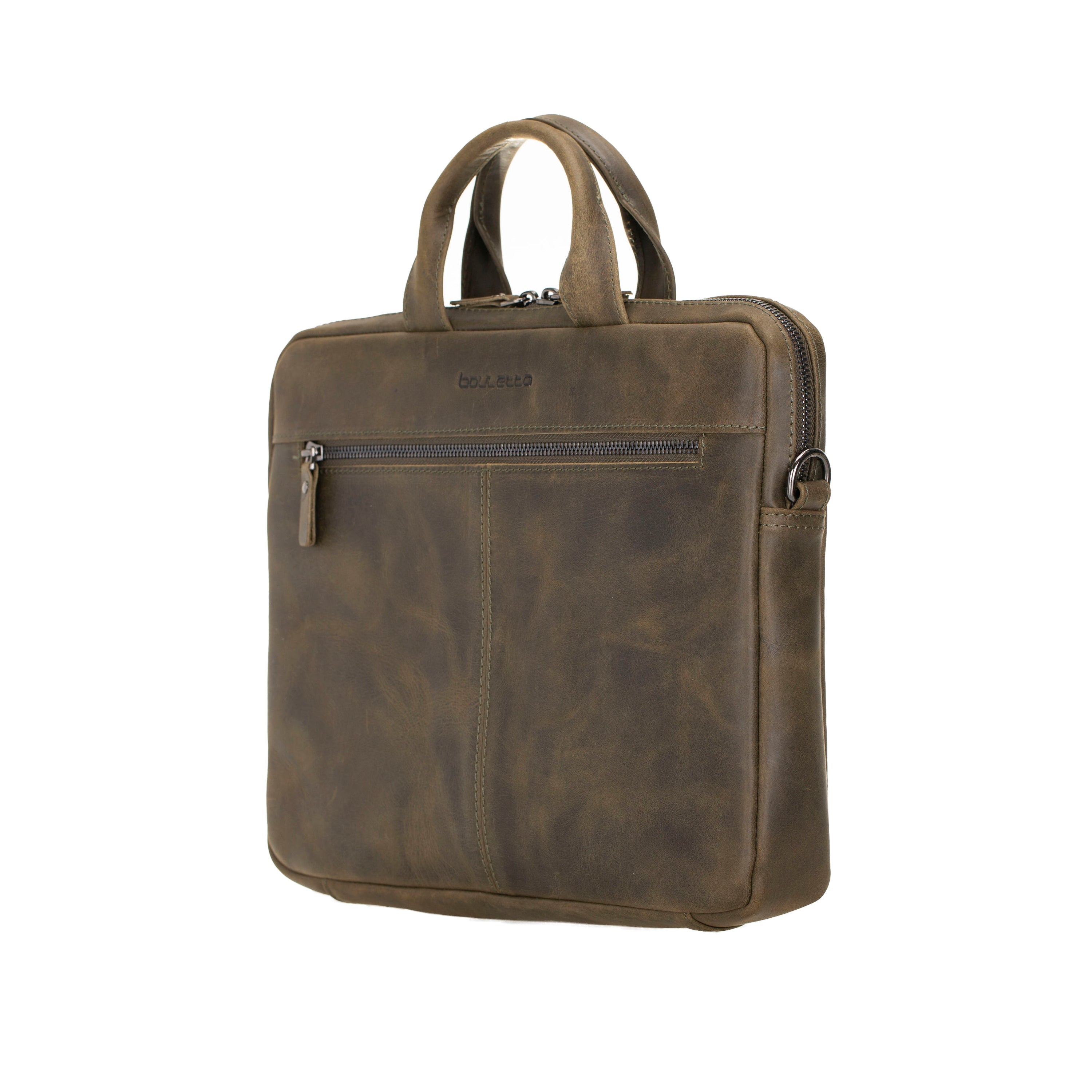 Apollo Genuine Leather Business Briefcase / Laptop Case 14"