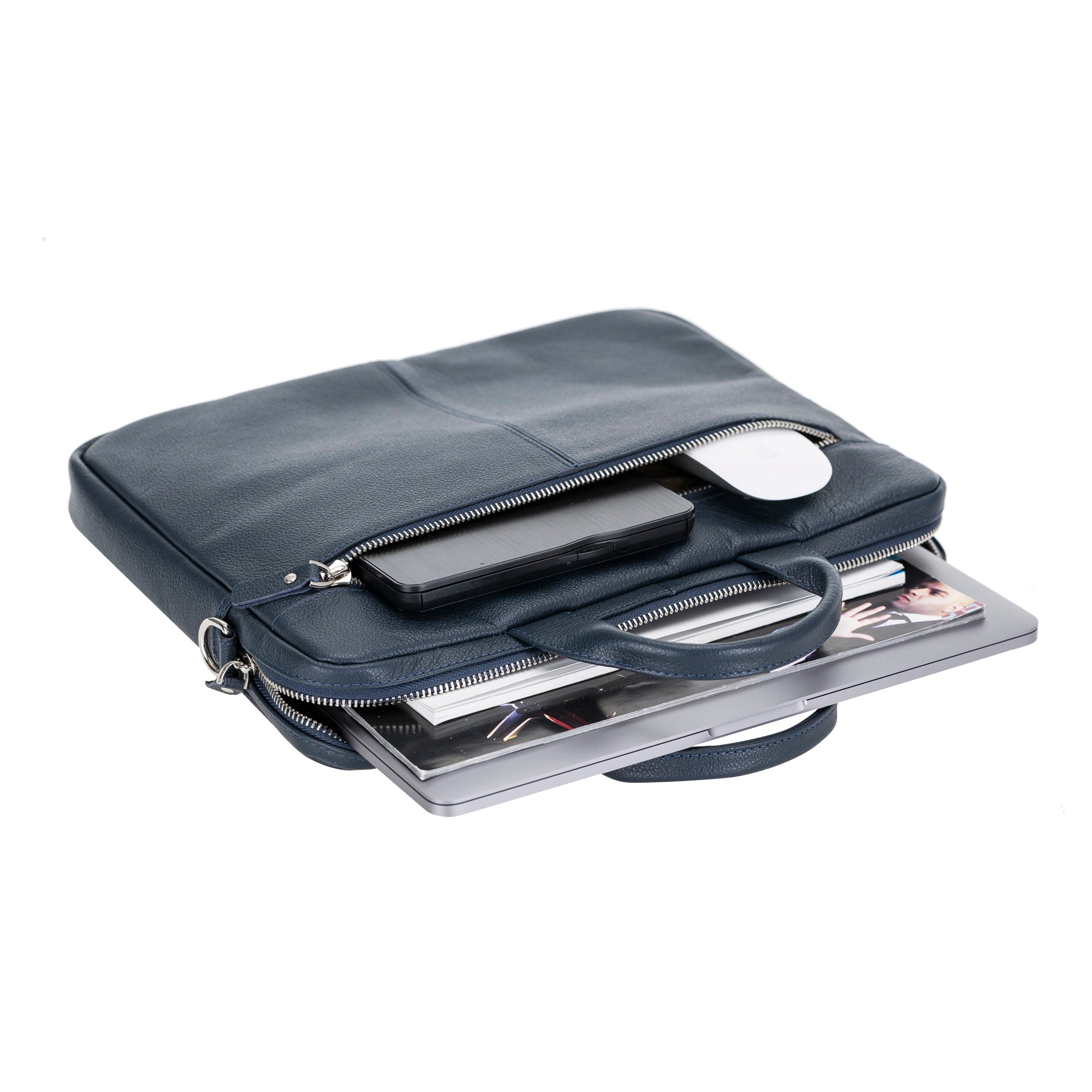 Apollo Genuine Leather Business Briefcase / Laptop Case 14"