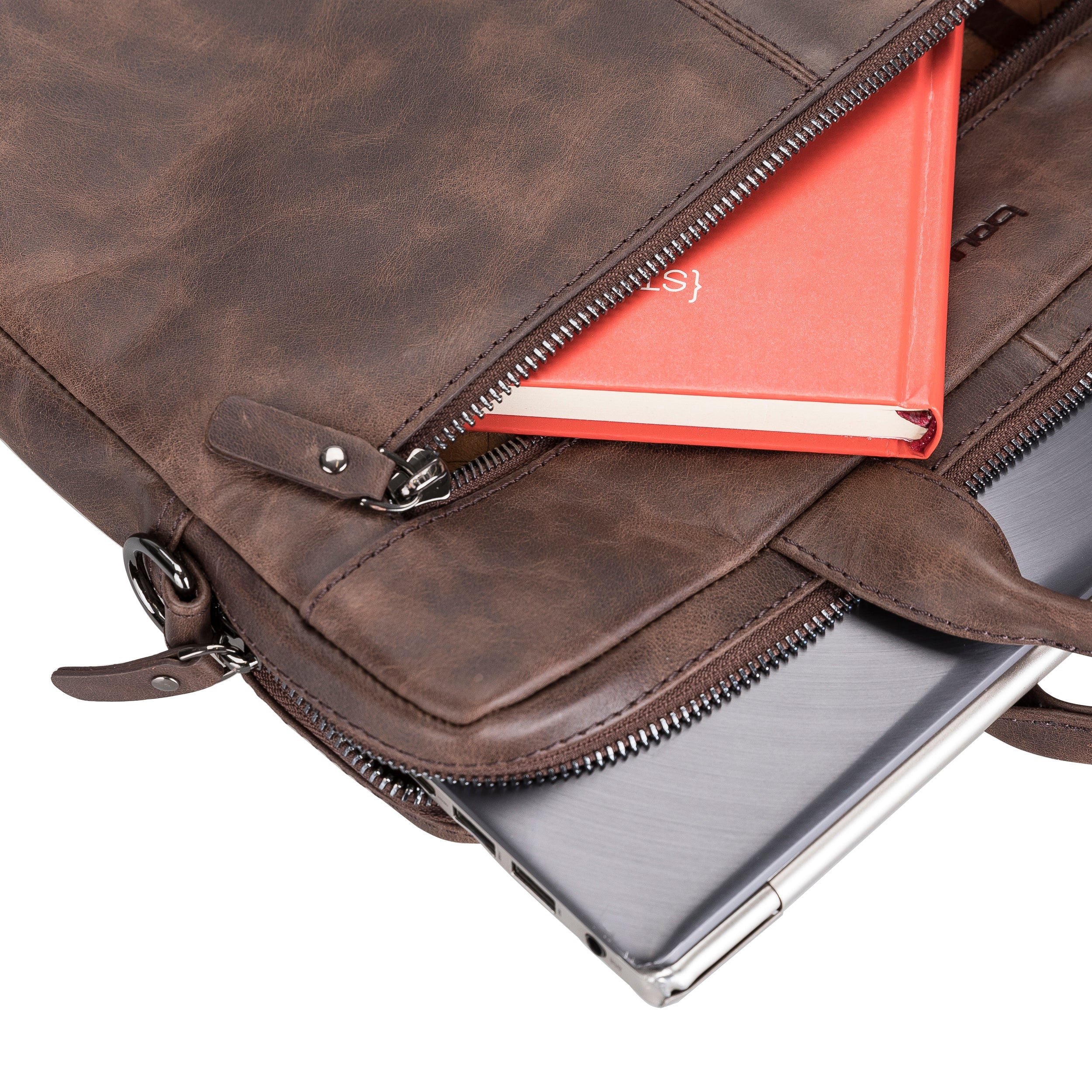 Apollo Genuine Leather Business Briefcase / Laptop Case 14"