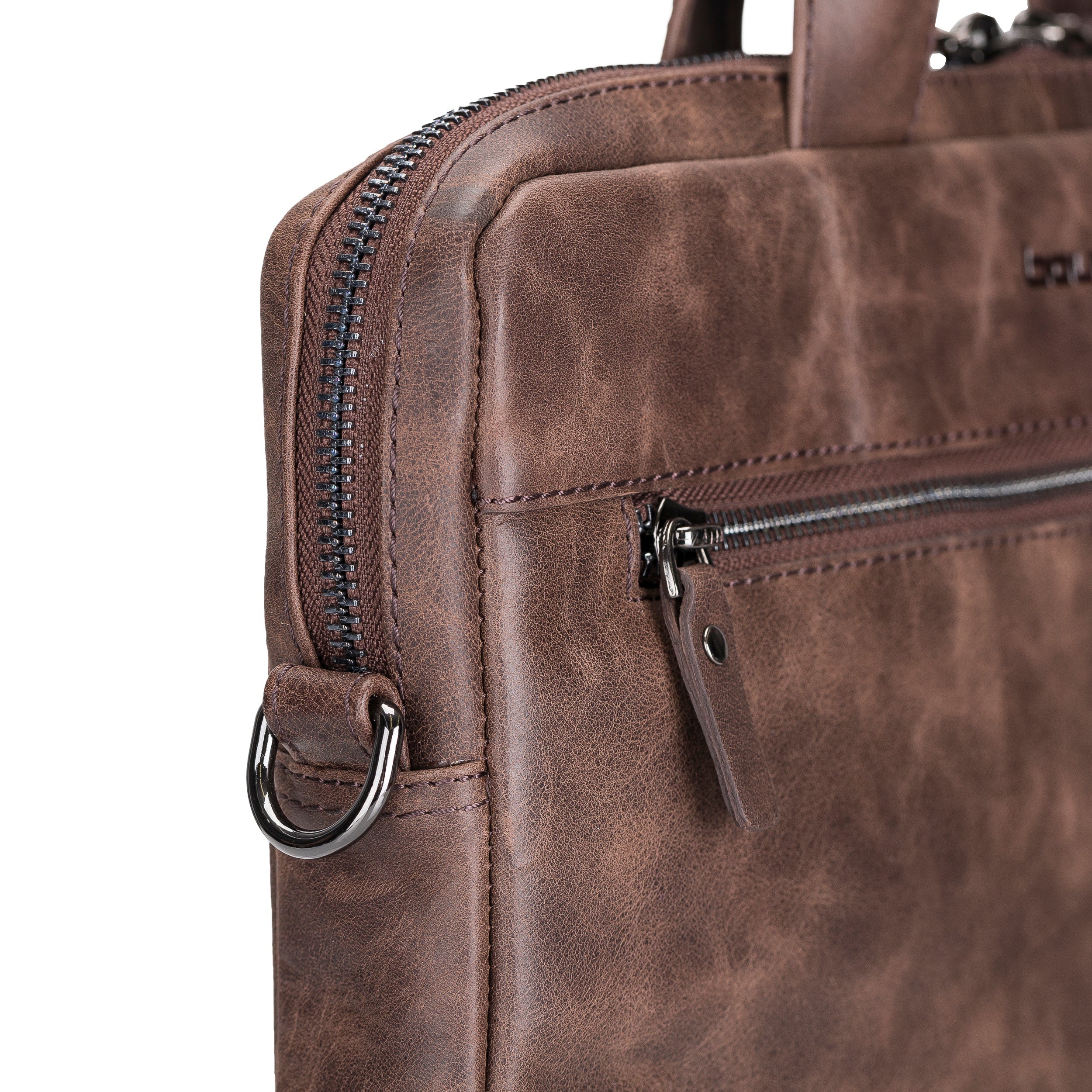 Apollo Genuine Leather Business Briefcase / Laptop Case 14"