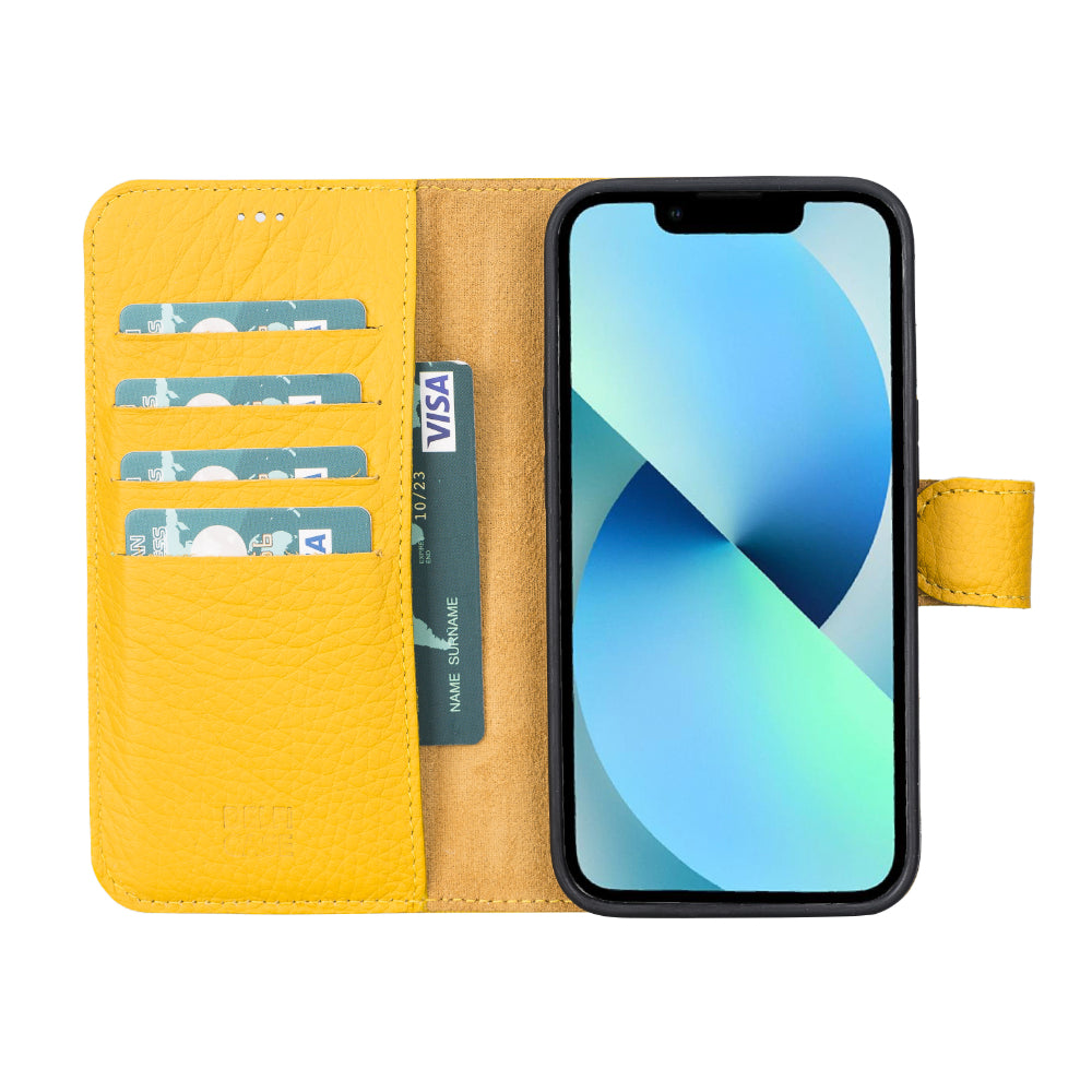 Delfi, Magic iPhone 13 Pro Genuine Leather Detachable Wallet Case