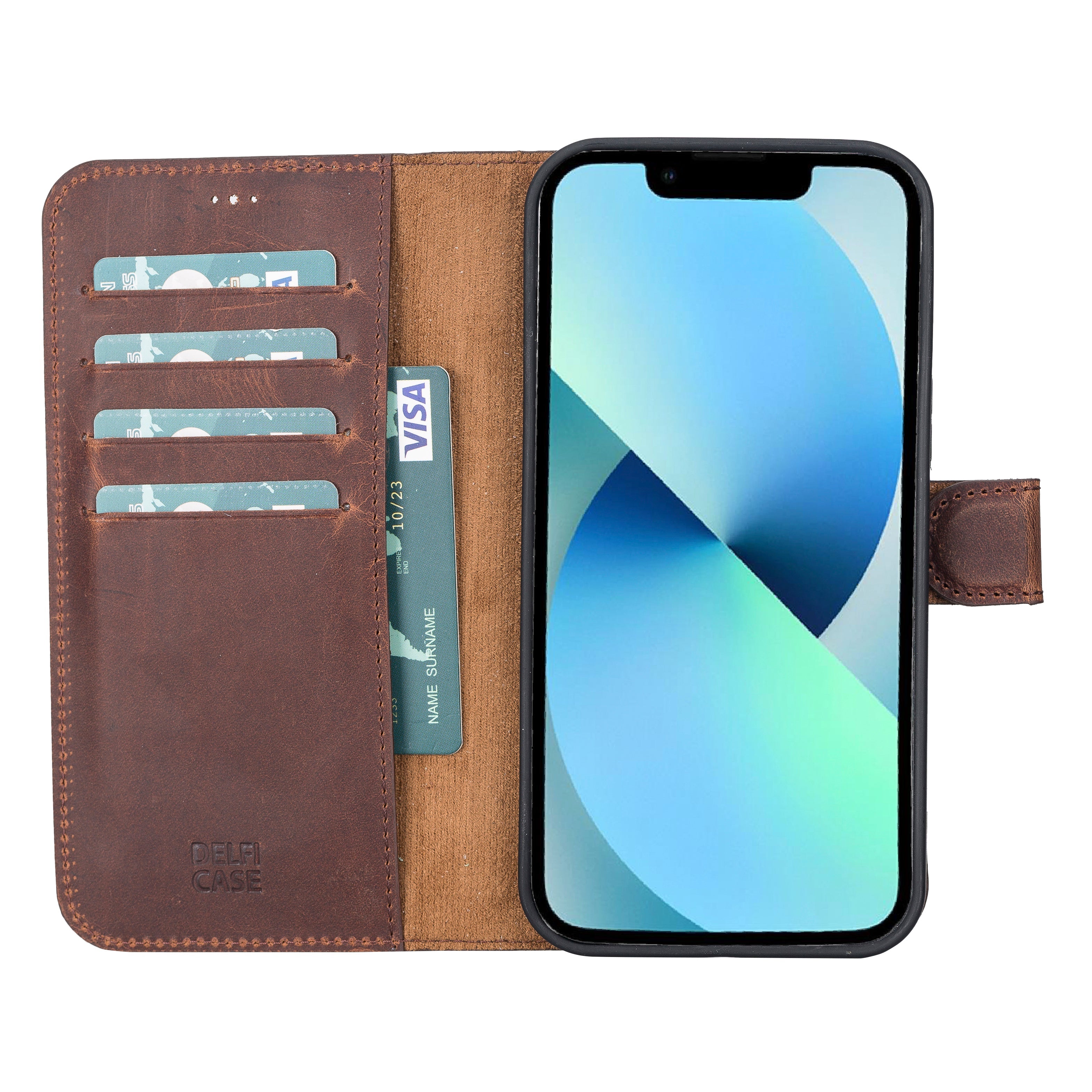 Delfi, Magic Genuine Leather iPhone 12 Pro Max Detachable Wallet Case