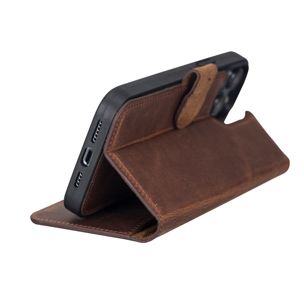 Delfi, Magic Genuine Leather iPhone 13 Pro Max Detachable Wallet Case