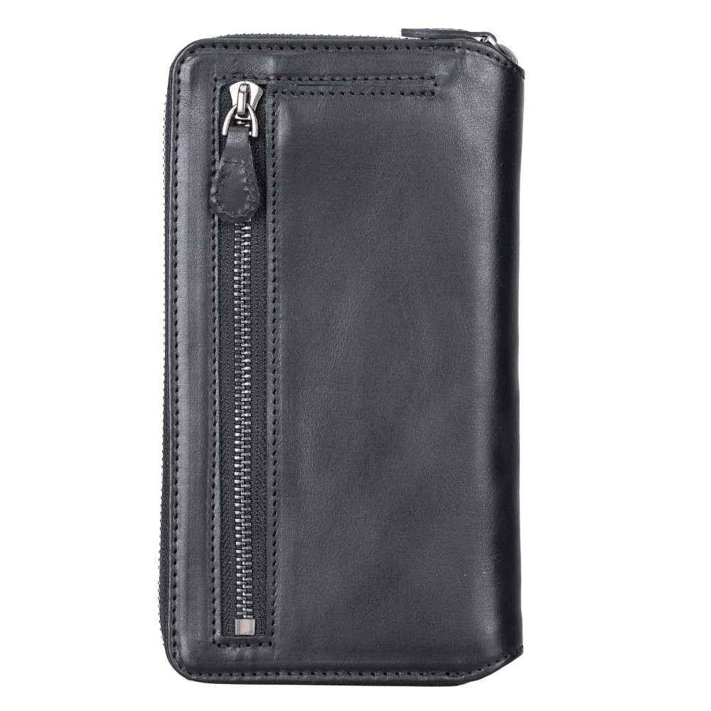 Delfi, Trina iPhone 13 Pro Genuine Leather Detachable and Zipper Wallet Case