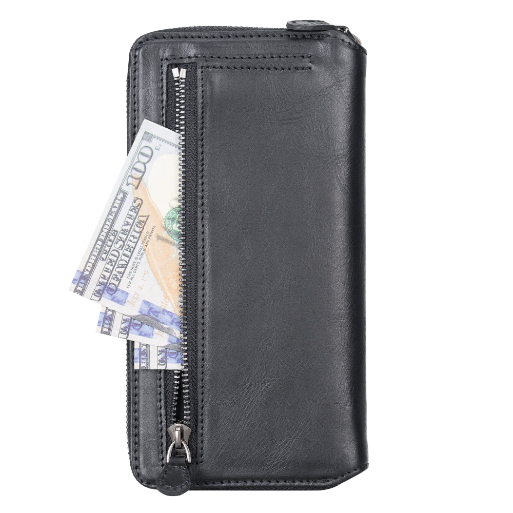 Delfi, Trina iPhone 13 Pro Max Genuine Leather Detachable and Zipper Wallet Case