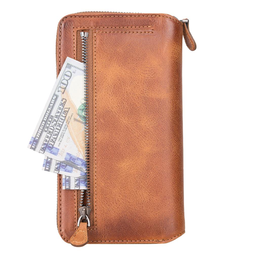 Delfi, Trina iPhone 13 Genuine Leather Detachable and Zipper Wallet Case