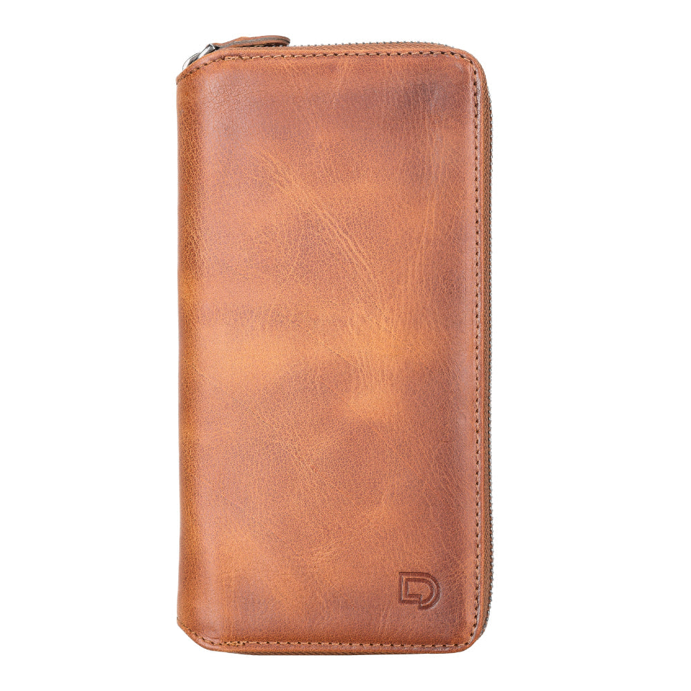 Delfi, Trina iPhone 13 Pro Max Genuine Leather Detachable and Zipper Wallet Case