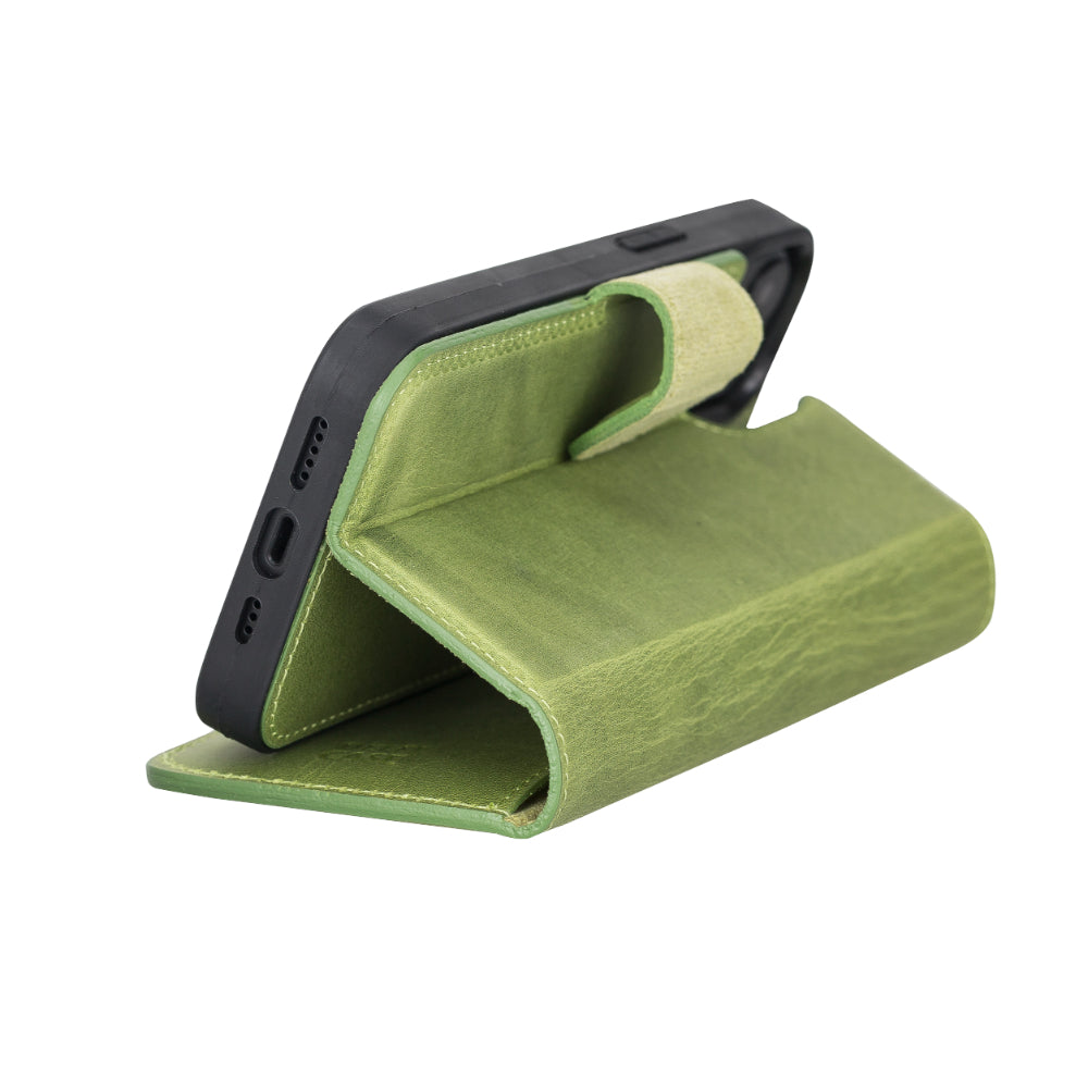 Delfi, Magic iPhone 13 Genuine Leather Detachable Wallet Case