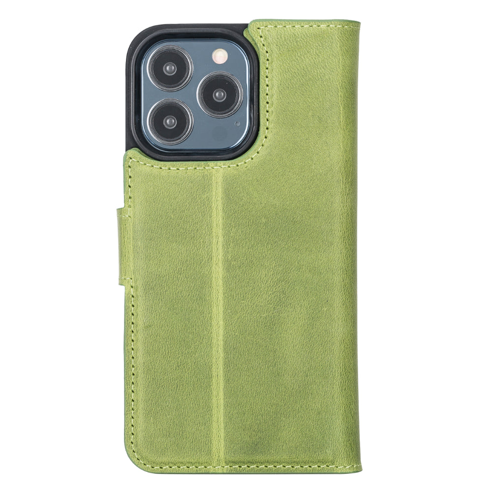 Delfi, Magic iPhone 13 Pro Genuine Leather Detachable Wallet Case
