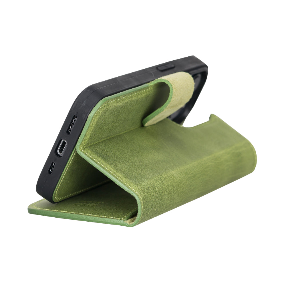 Delfi, Magic iPhone 13 Pro Genuine Leather Detachable Wallet Case