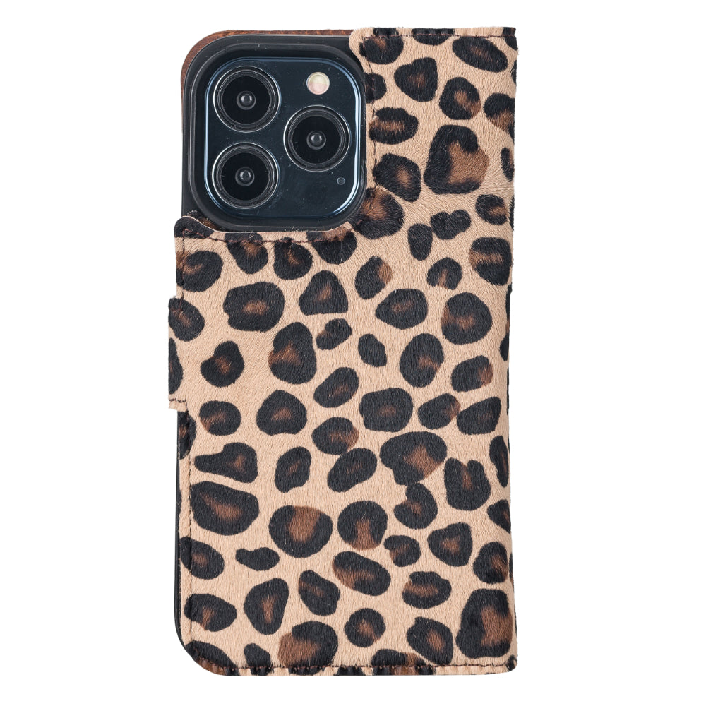 Delfi, Magic iPhone 13 Pro Genuine Leather Detachable Wallet Case