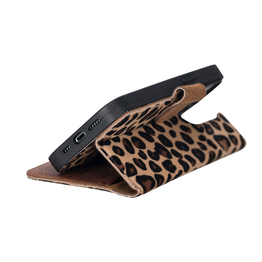 Delfi, Magic iPhone 13 Pro Genuine Leather Detachable Wallet Case