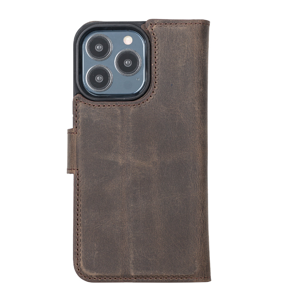 Delfi, Magic iPhone 13 Pro Genuine Leather Detachable Wallet Case