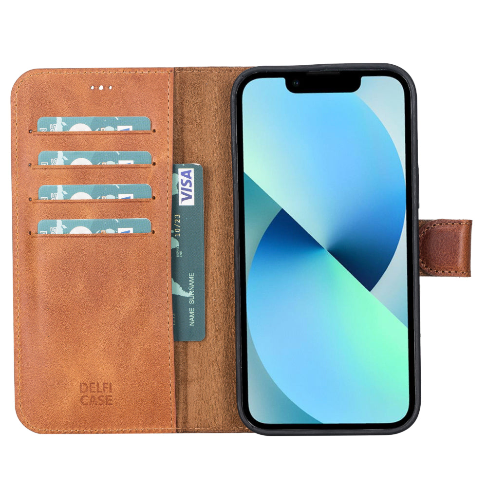 Delfi, Magic Genuine Leather iPhone 13 Pro Max Detachable Wallet Case