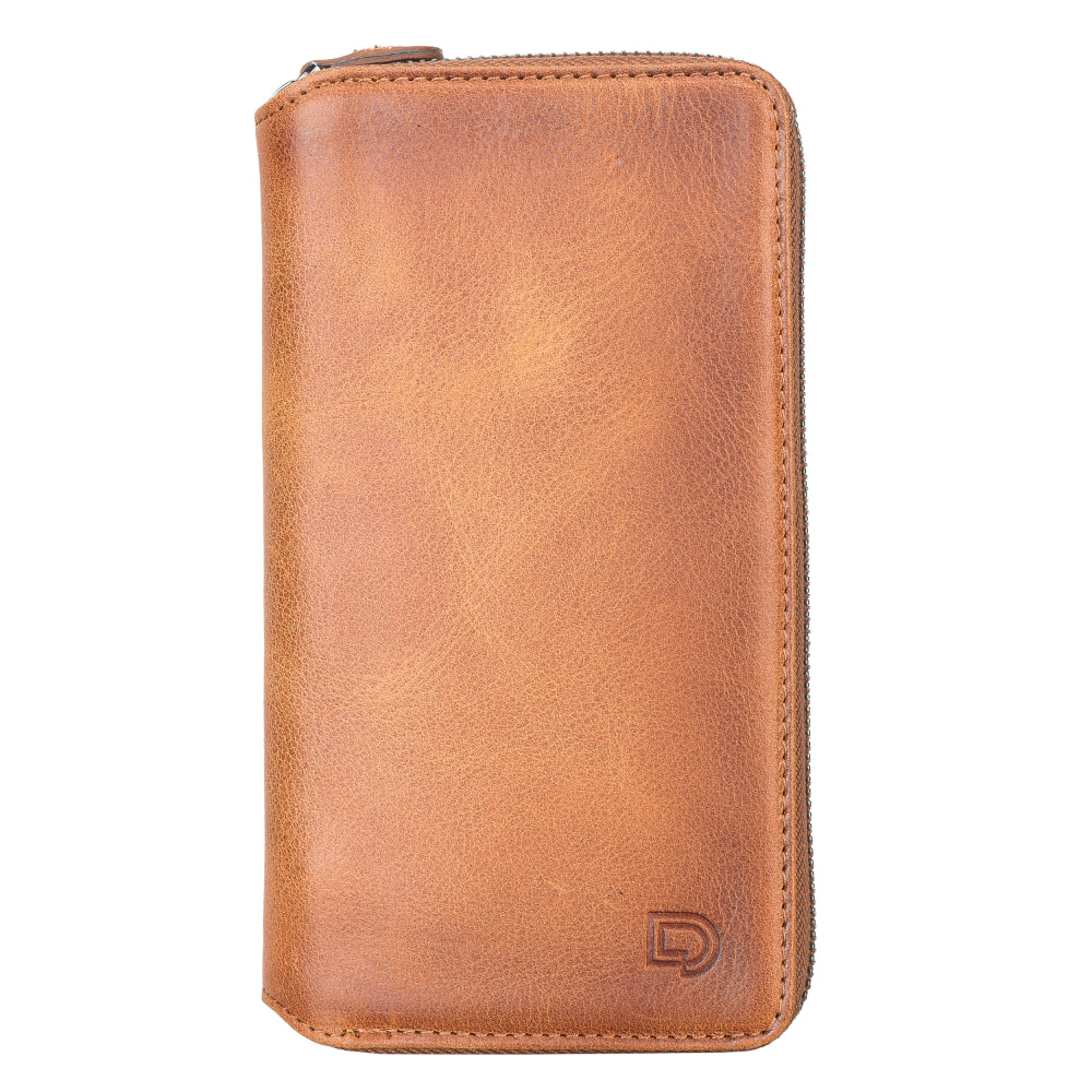 Delfi, Trina iPhone 13 Pro Genuine Leather Detachable and Zipper Wallet Case
