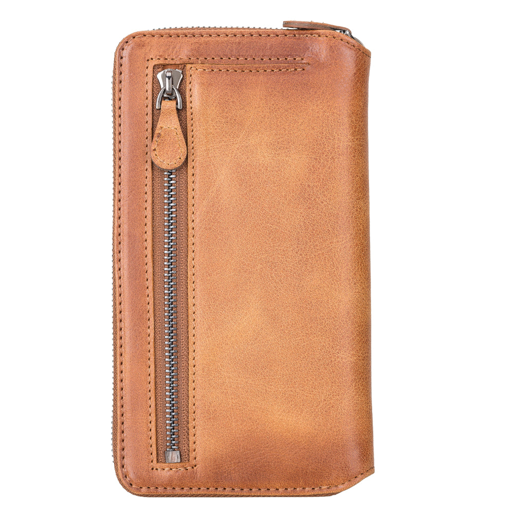 Delfi, Trina iPhone 13 Pro Genuine Leather Detachable and Zipper Wallet Case
