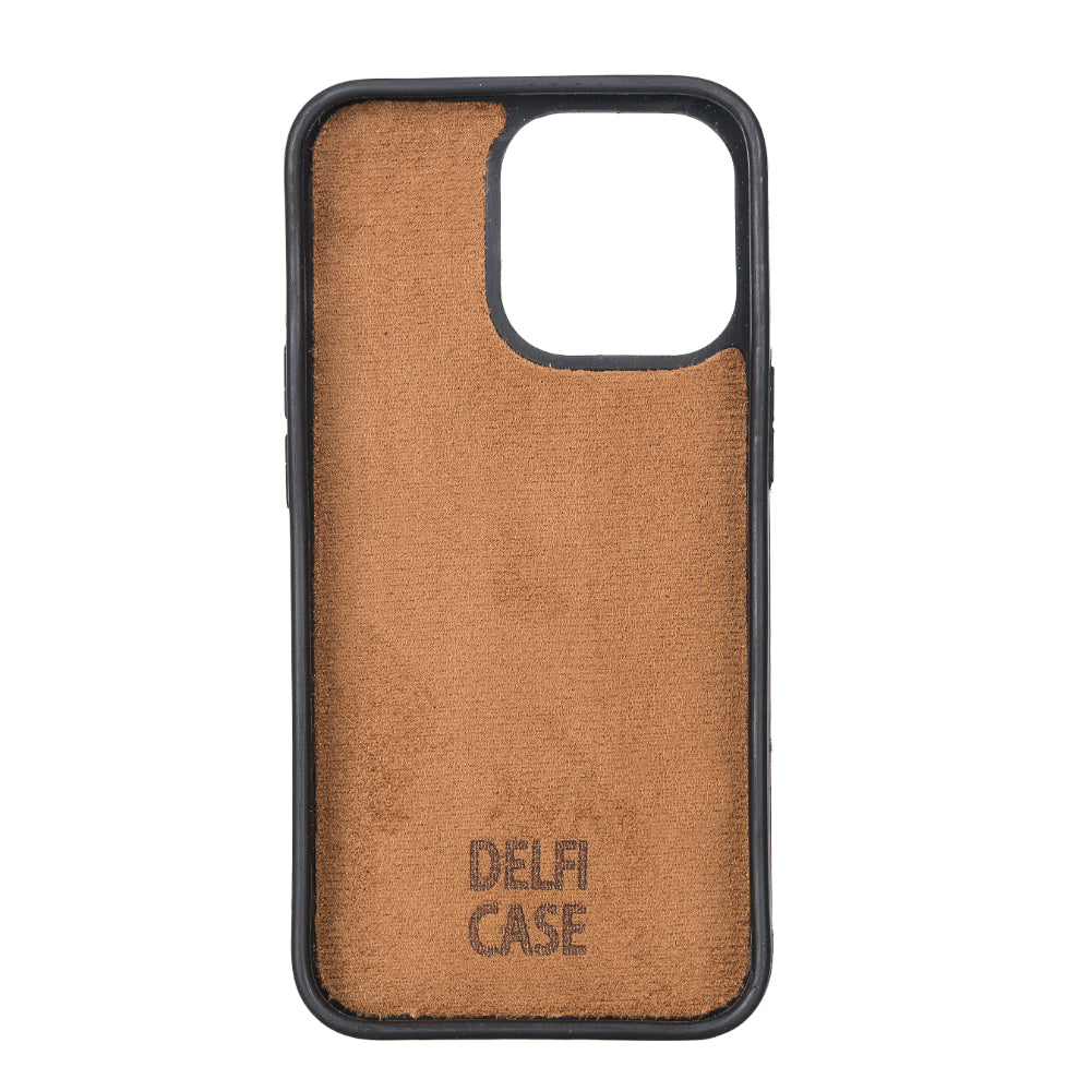 Delfi, Trina iPhone 13 Pro Genuine Leather Detachable and Zipper Wallet Case