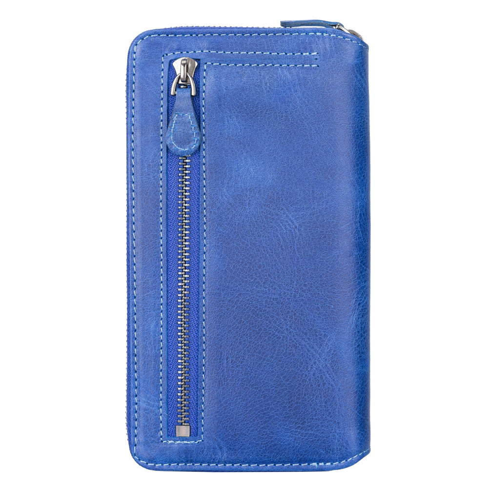 Delfi, Trina iPhone 13 Pro Genuine Leather Detachable and Zipper Wallet Case