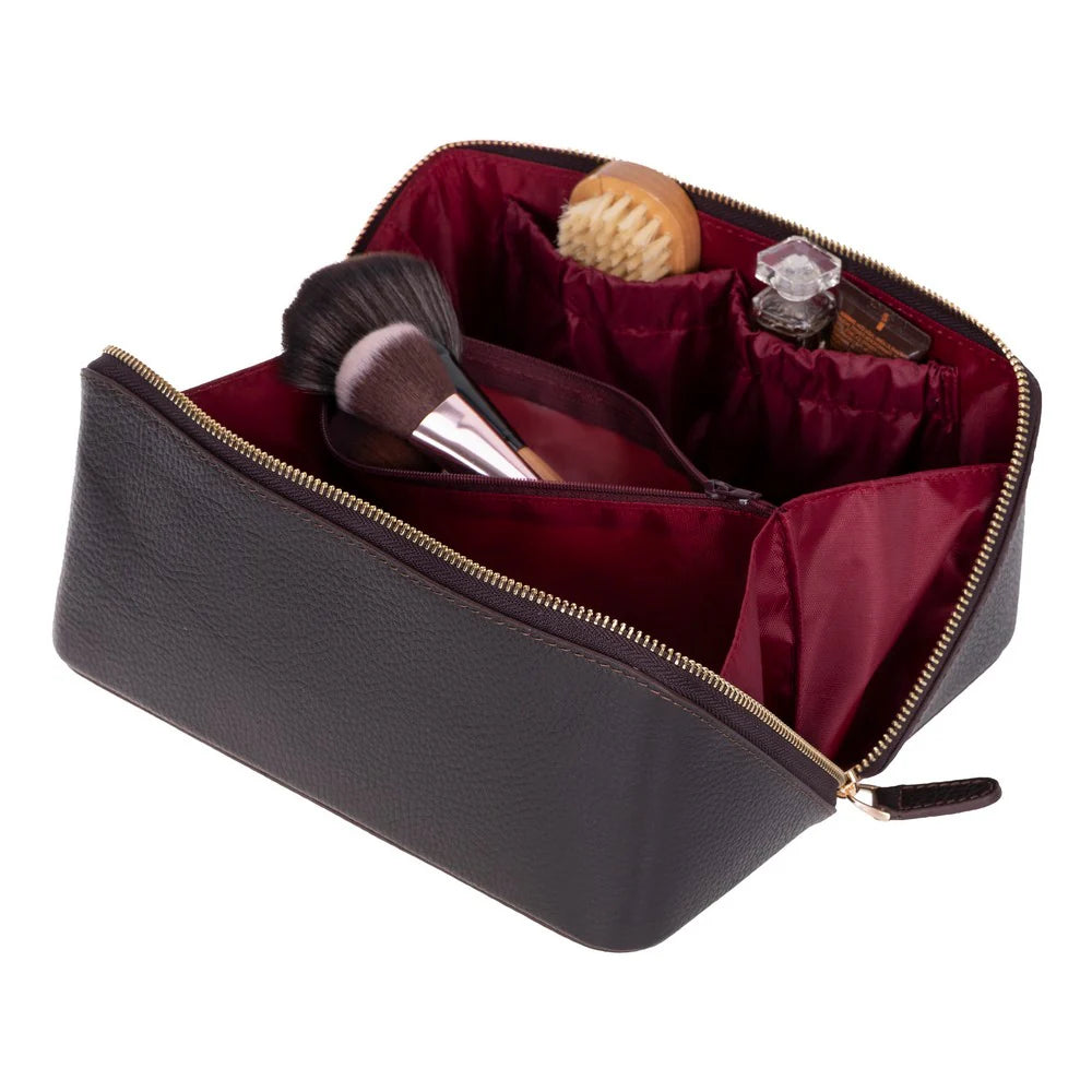 Ella Genuine Leather Makeup Bag
