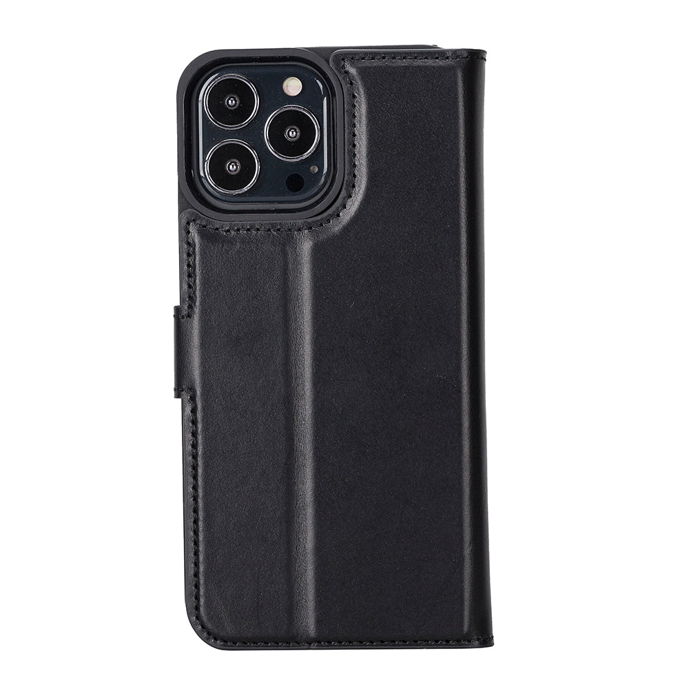 Magic iPhone 13 Pro Max Genuine Leather Detachable Wallet Case