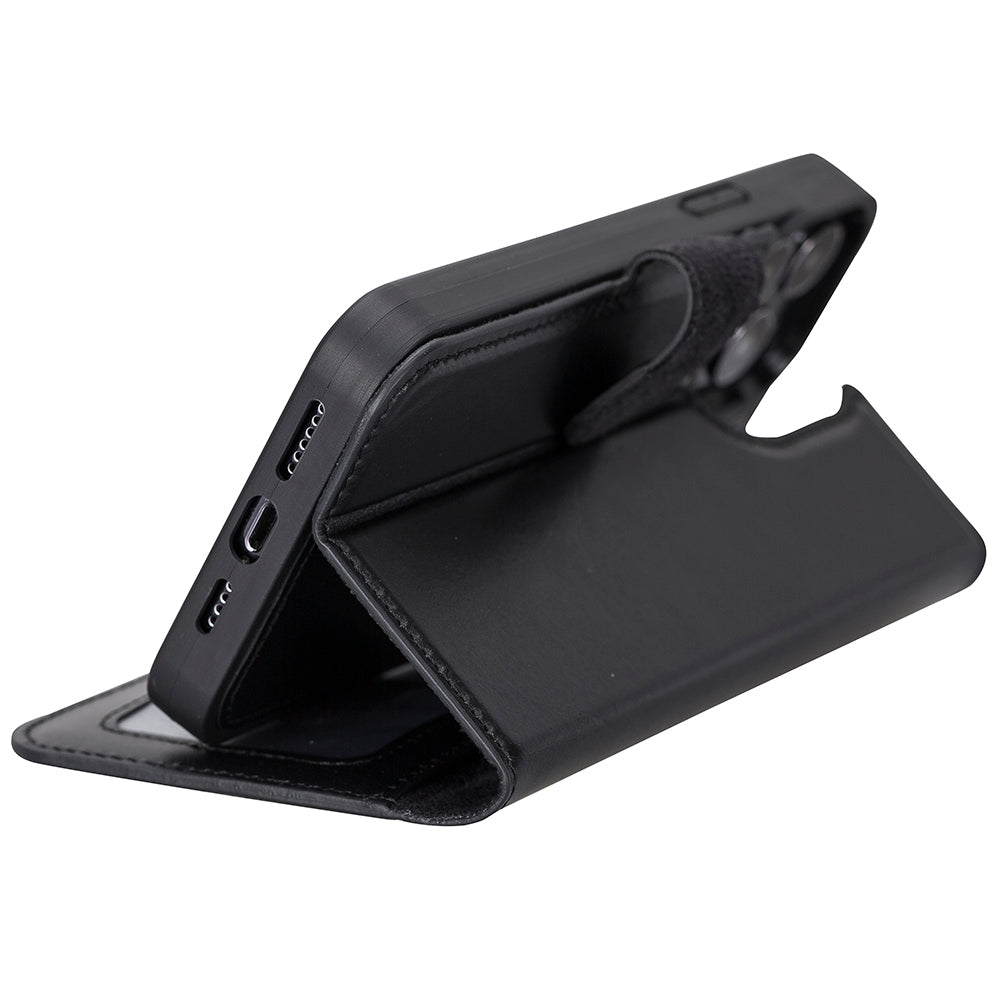 Magic iPhone 13 Pro Max Genuine Leather Detachable Wallet Case